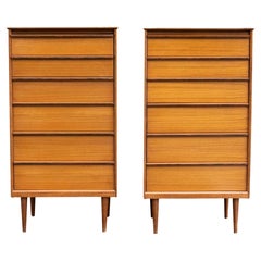 Pair of Austinsuite, London Tall Dressers by Frank Guille, English, ca. 1960