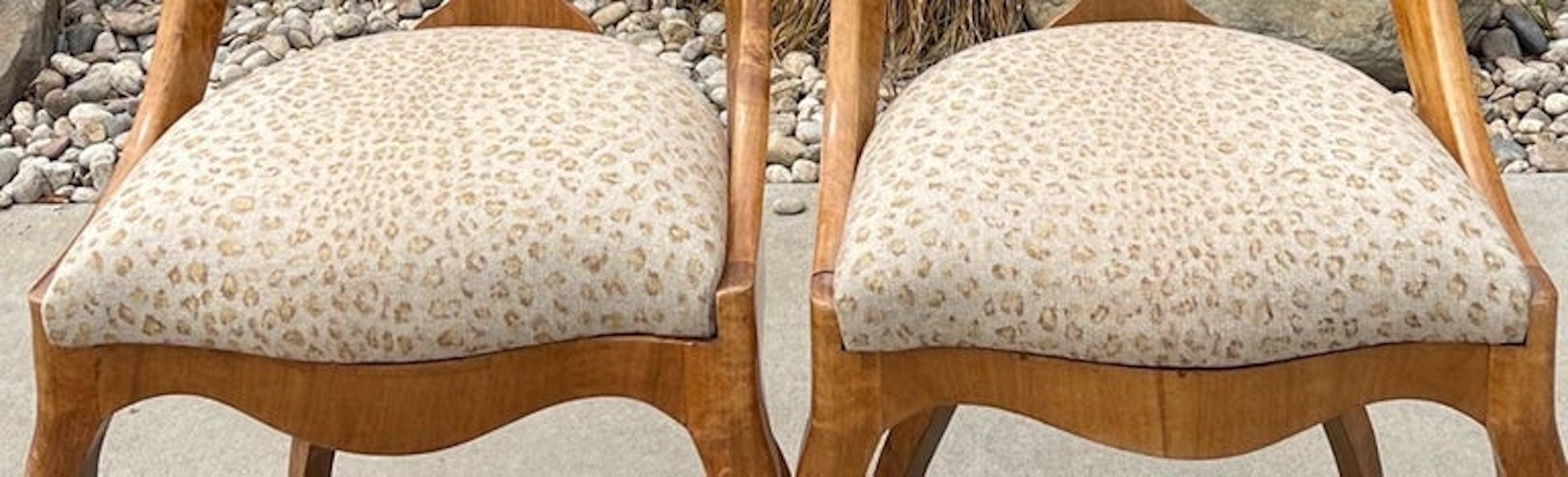 Pair of Austrian 1840s Biedermeier Side-Chairs with Fabric Covered Seats For Sale 9