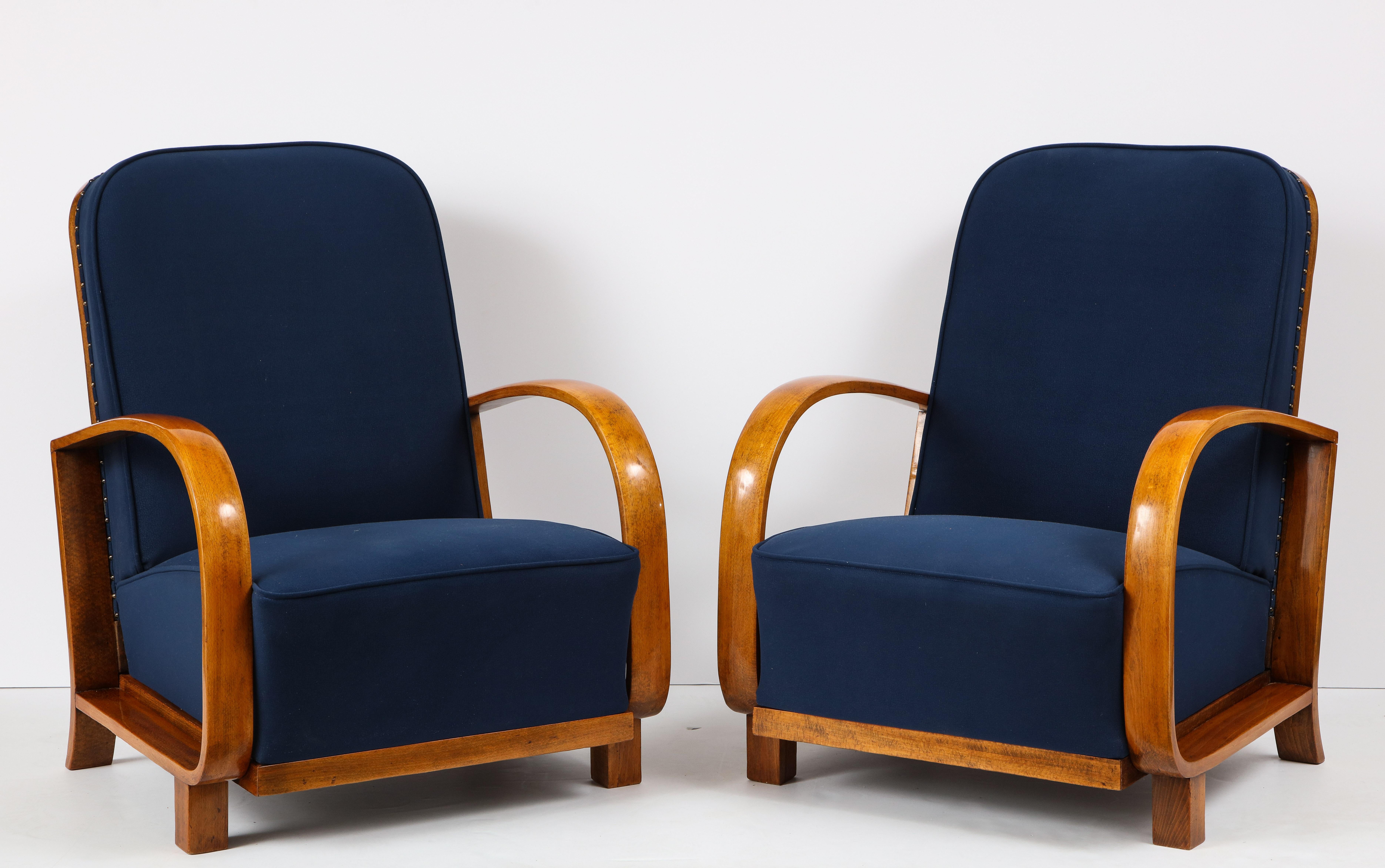 Pair of Austrian Art Deco Armchairs In Excellent Condition In New York, NY