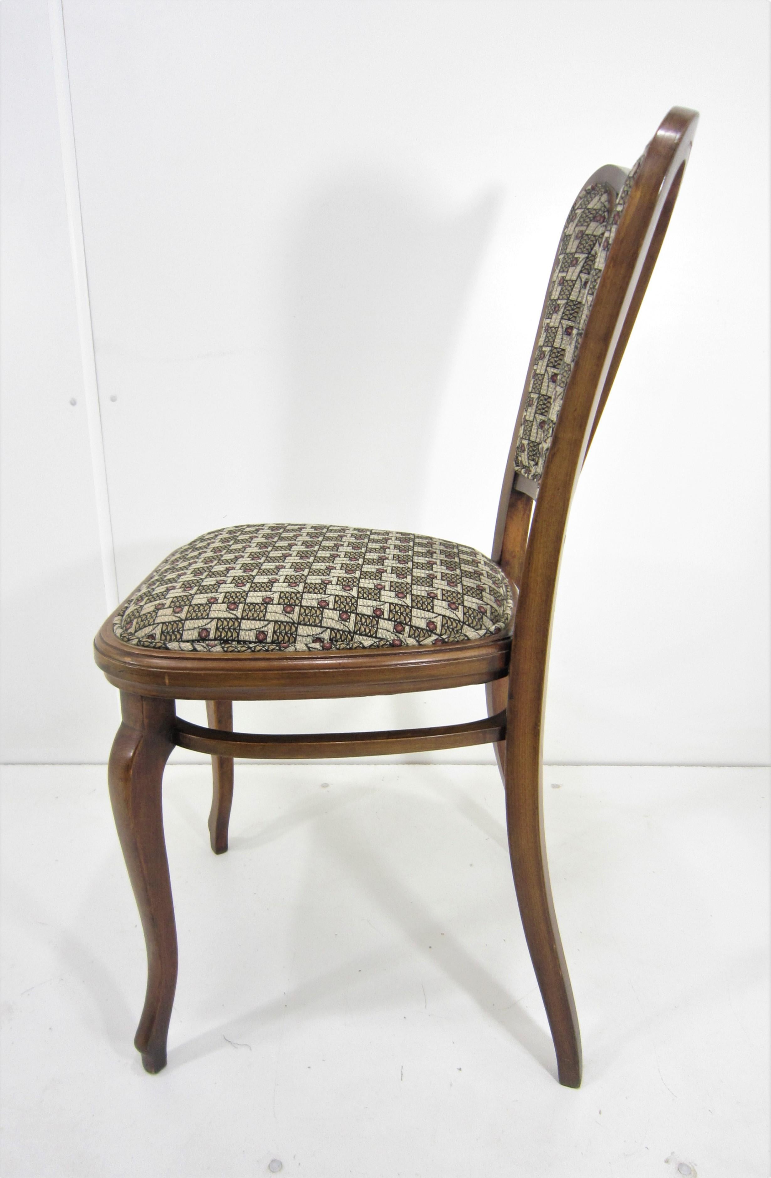 Jugendstil Pair of Austrian Art Nouveau Upholstered Bentwood Side Chairs For Sale