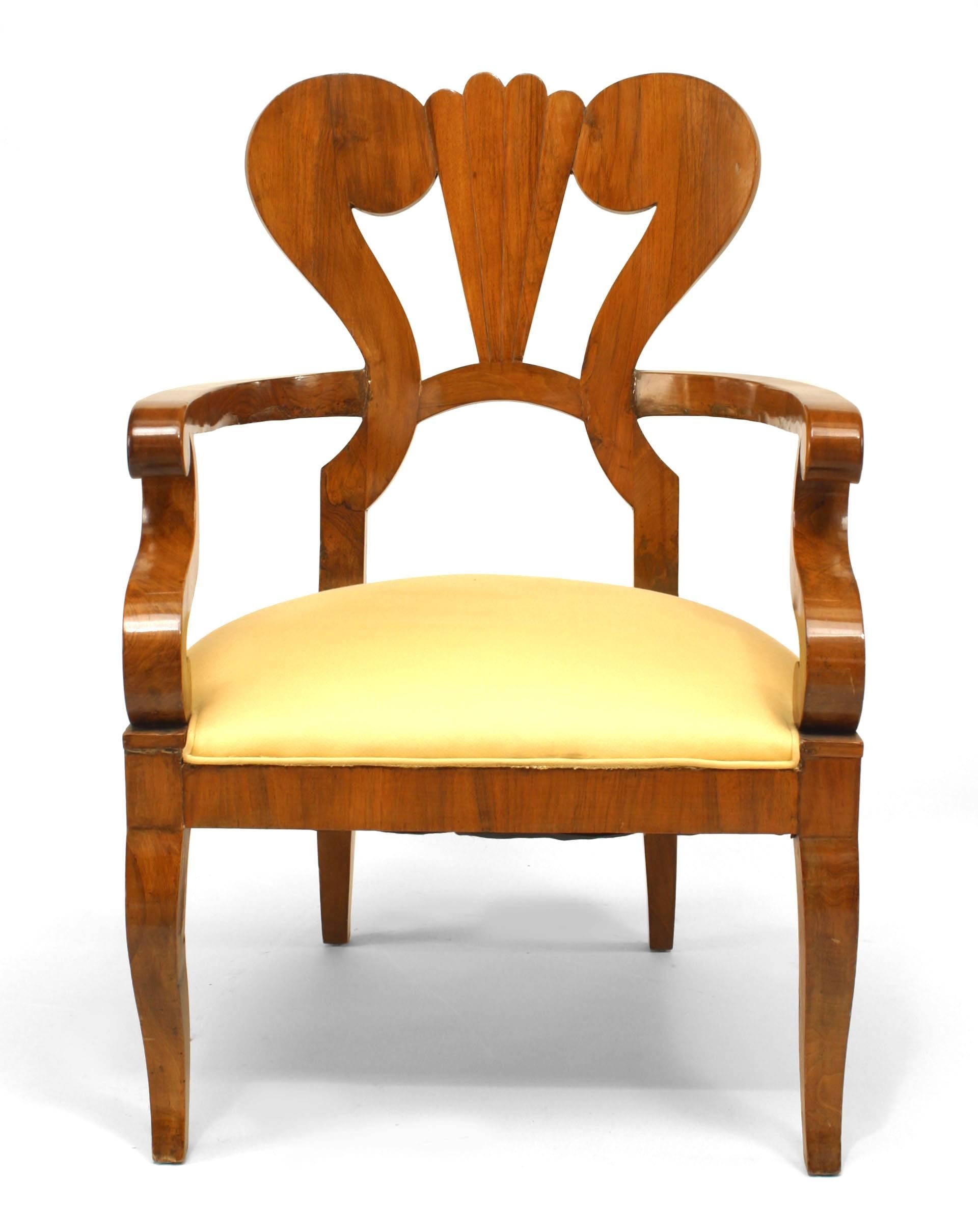 Pair of Austrian Biedermeier Cherrywood Armchairs In Good Condition For Sale In New York, NY