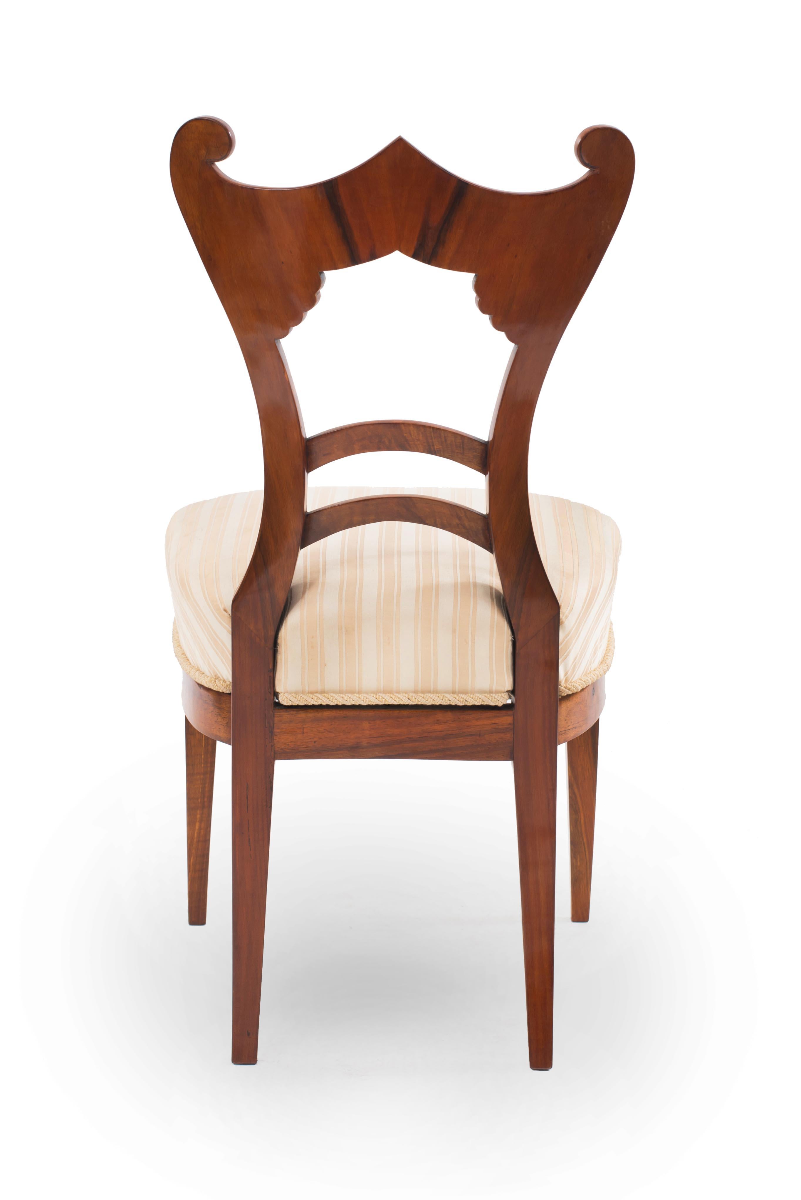 Pair of Austrian Biedermeier Cherrywood Side Chairs In Good Condition For Sale In New York, NY