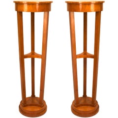 Pair of Austrian Biedermeier Maple Pedestals