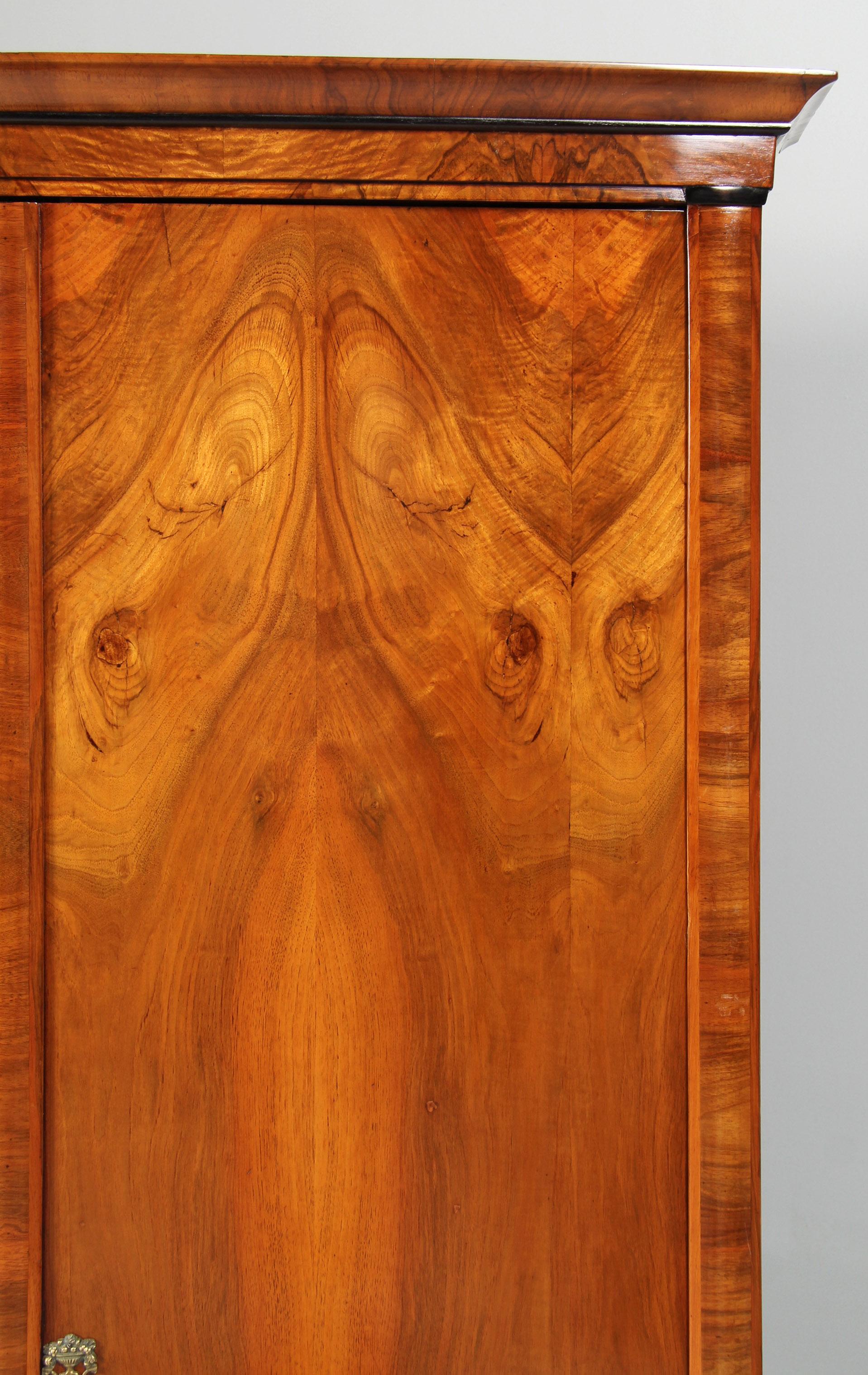 Pair of Austrian Biedermeier Wardrobes, Cabinets, Walnut, circa 1835 6