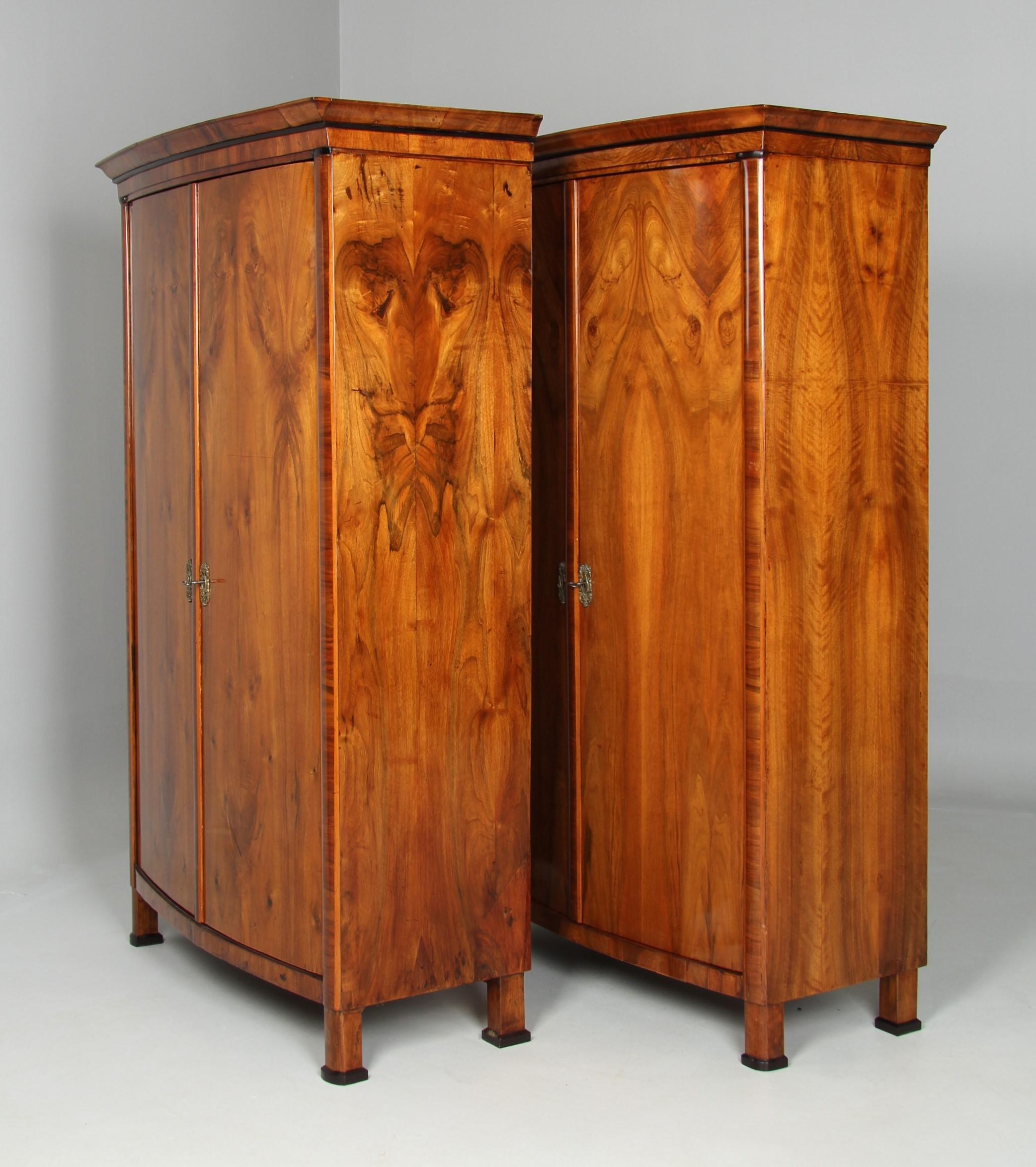 Pair of Austrian Biedermeier Wardrobes, Cabinets, Walnut, circa 1835 9