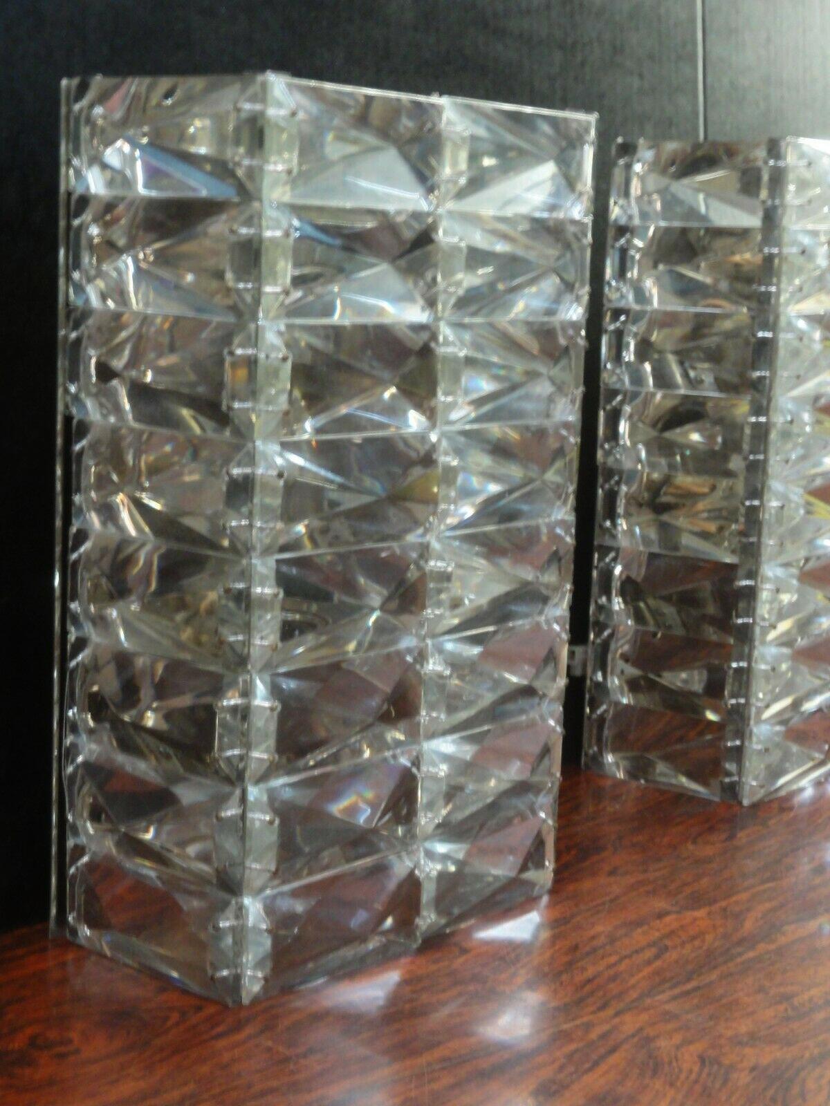 Mid-Century Modern Pair of Austrian Crystal Sconces by Bakalowits and Sohne For Sale