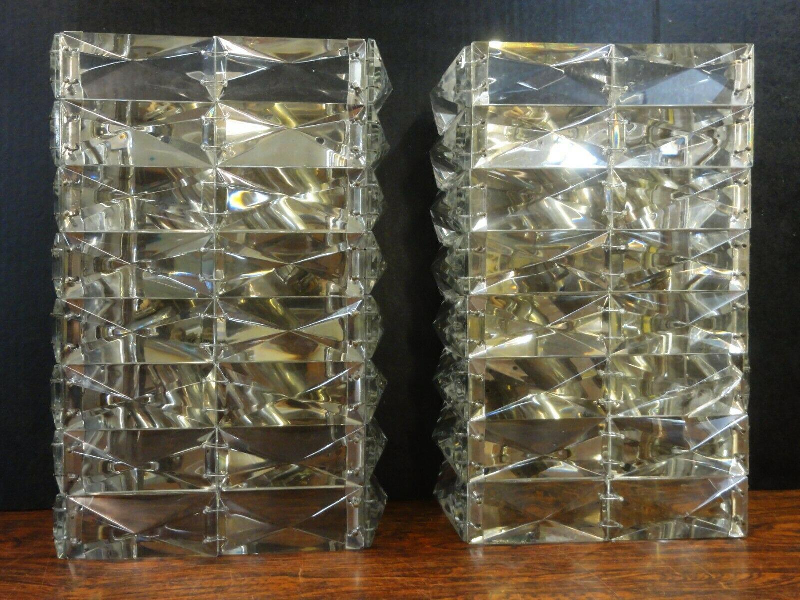 Mid-20th Century Pair of Austrian Crystal Sconces by Bakalowits and Sohne For Sale