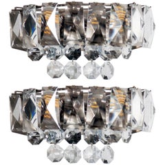 Vintage Pair of Austrian Crystal Sconces by Bakalowits and Sohne