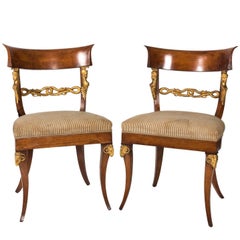 Pair of Austrian Empire Style Side Chairs