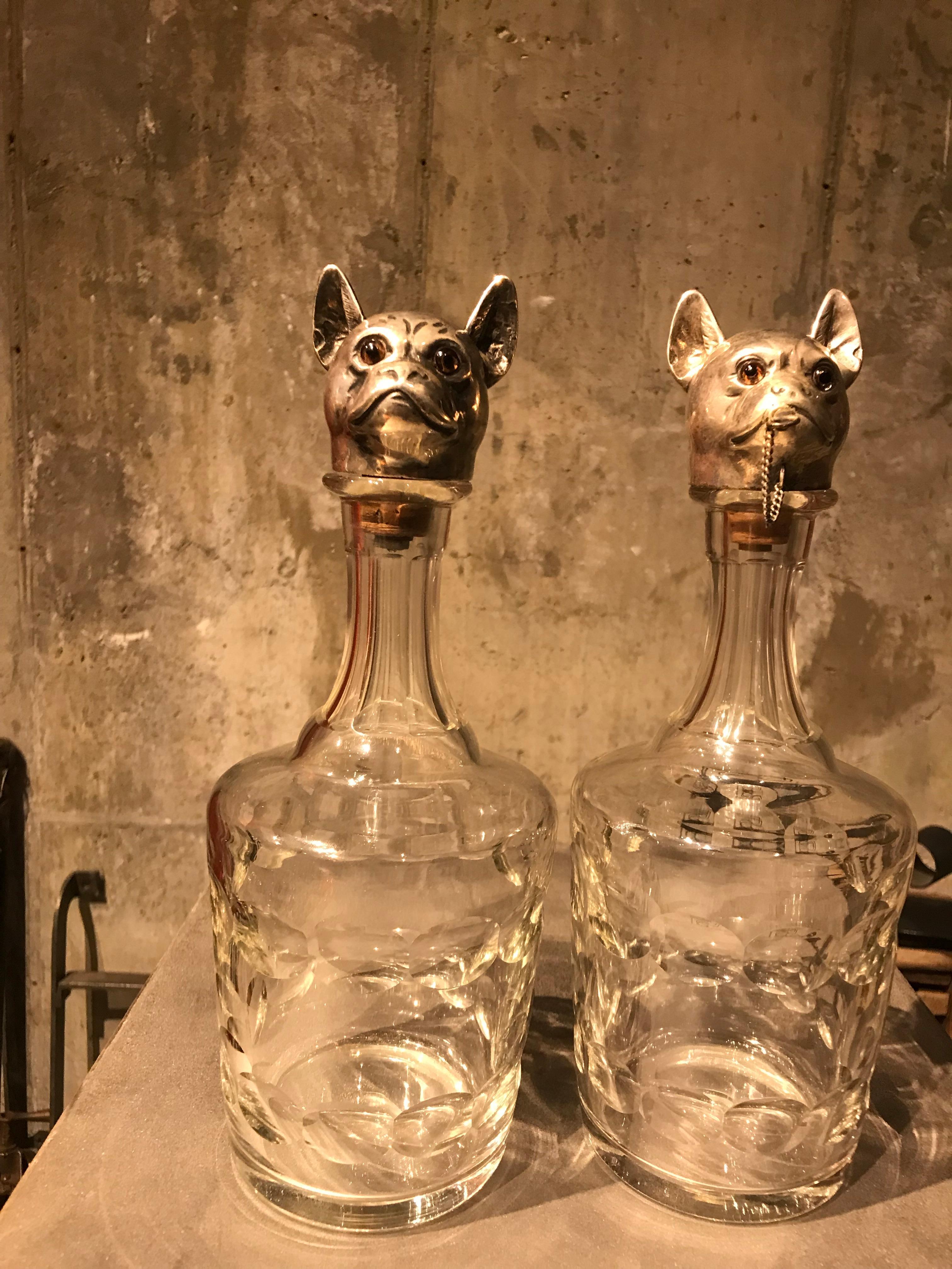 Other Pair of Austrian Figural Dog Decanters