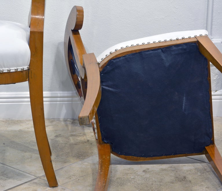 Pair of Austrian Fruitwood Side Chairs with Ebonized Fan-Shape Splats 7