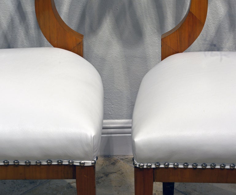 Pair of Austrian Fruitwood Side Chairs with Ebonized Fan-Shape Splats 8
