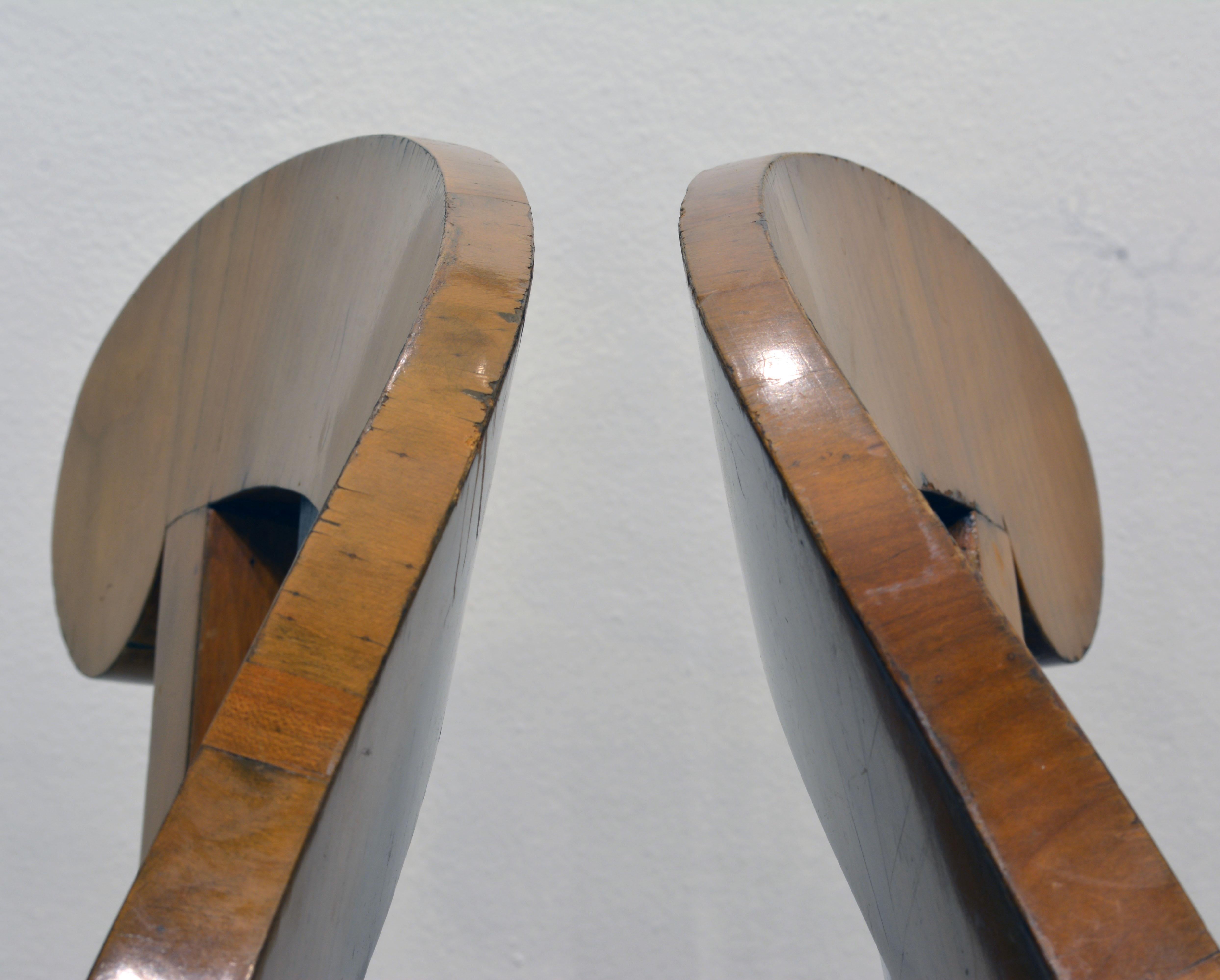 Pair of Austrian Fruitwood Side Chairs with Ebonized Fan-Shape Splats 3