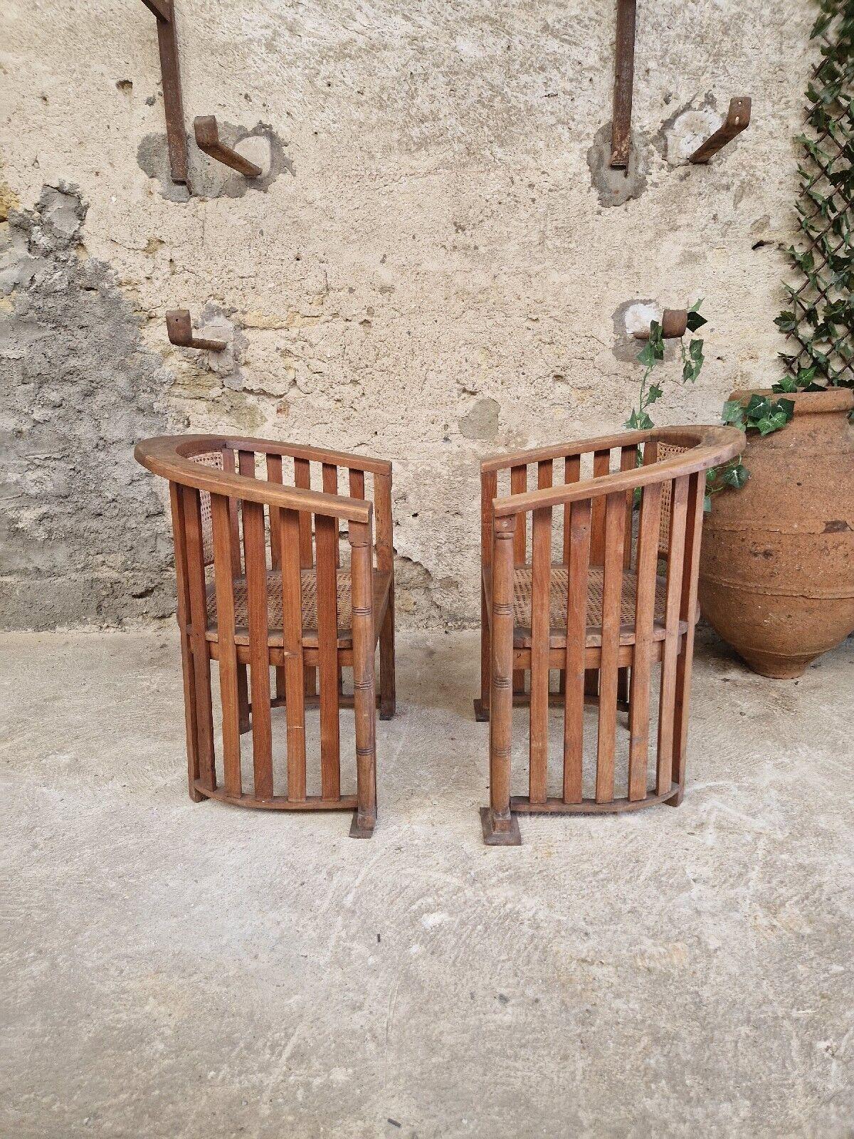 Pair of Austrian Joseph Hoffman Barrel Chairs 7