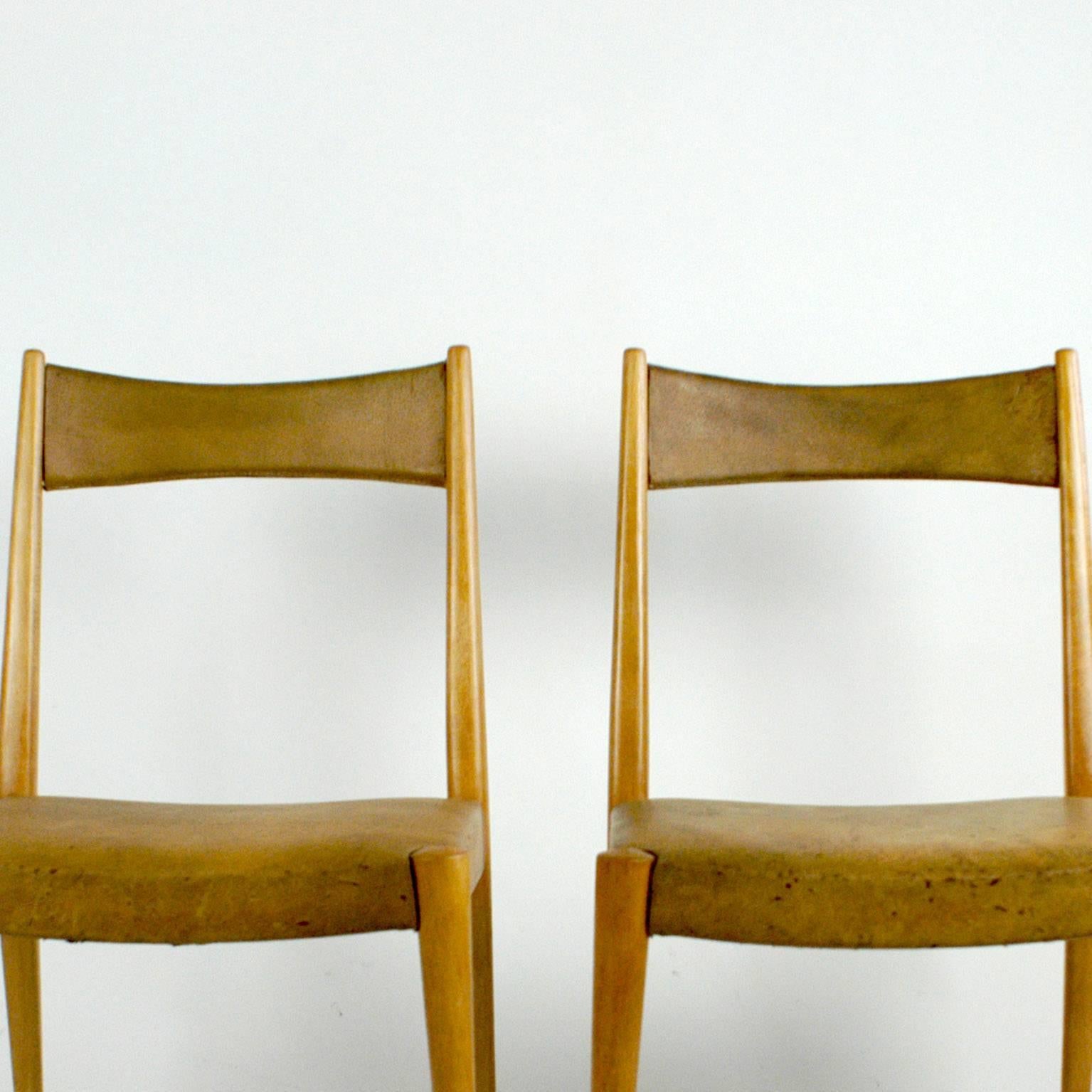 Pair of Austrian Midcentury Beech Dining Chairs by Anna Lülja Praun 5