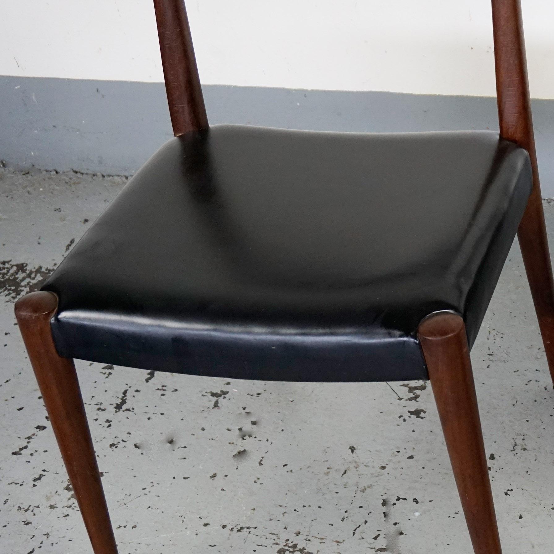 Faux Leather Pair of Austrian Midcentury Rosewood Dining Chairs by Anna Lülja Praun For Sale