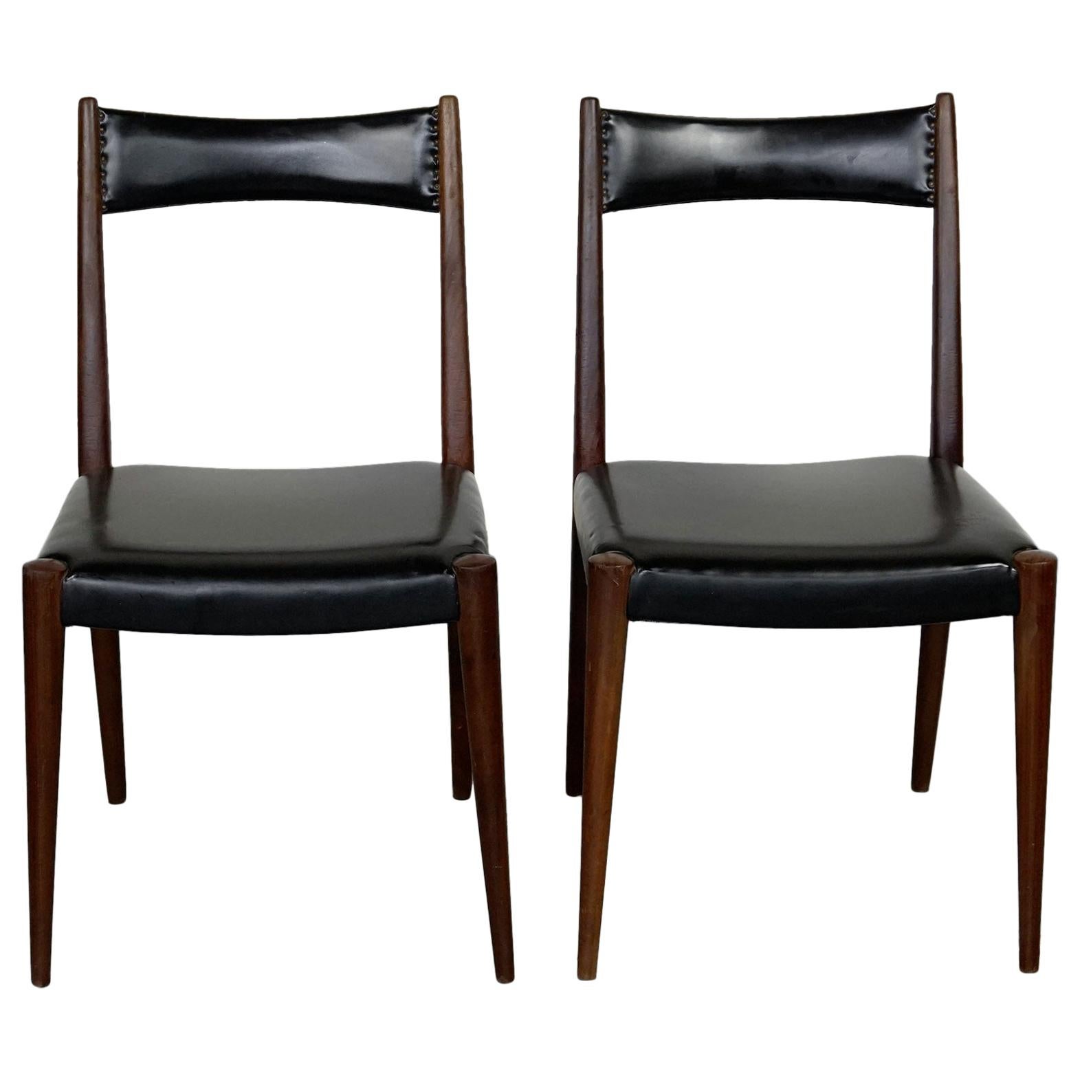 Pair of Austrian Midcentury Rosewood Dining Chairs by Anna Lülja Praun