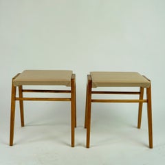 Pair of Austrian Mid-Century Beech Stacking Stools Attr. Roland Rainer