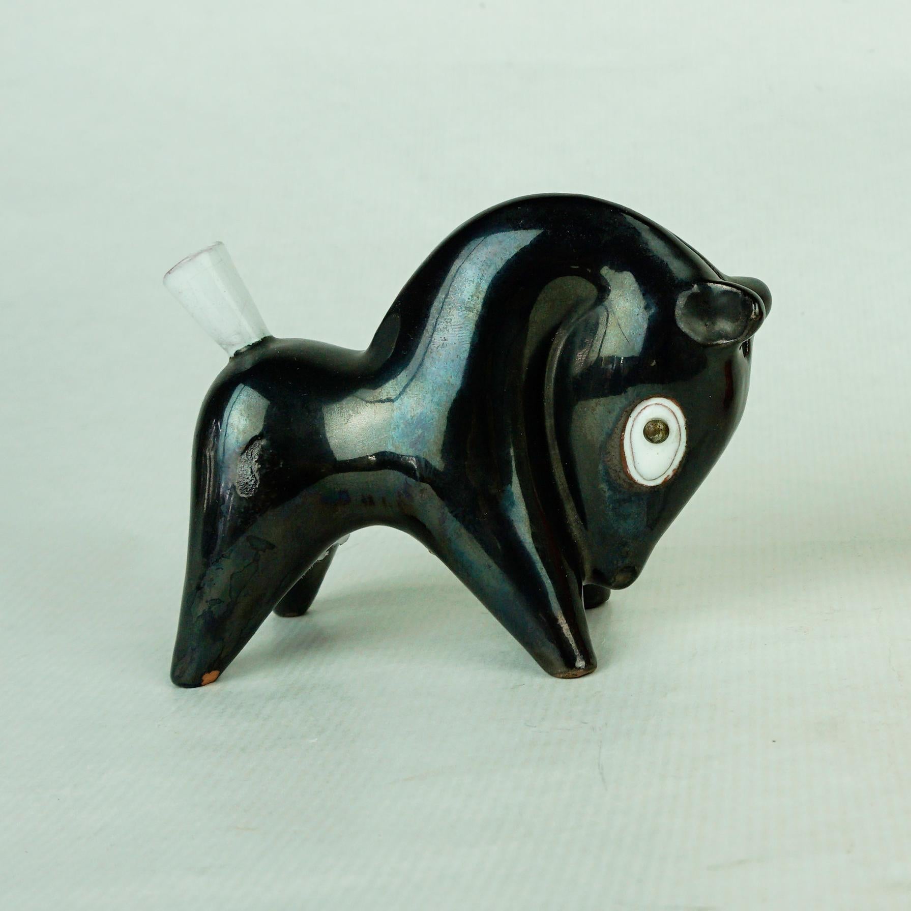 Pair of Austrian Midcentury Ceramic Toothpick Horses by Leopold Anzengruber In Good Condition In Vienna, AT