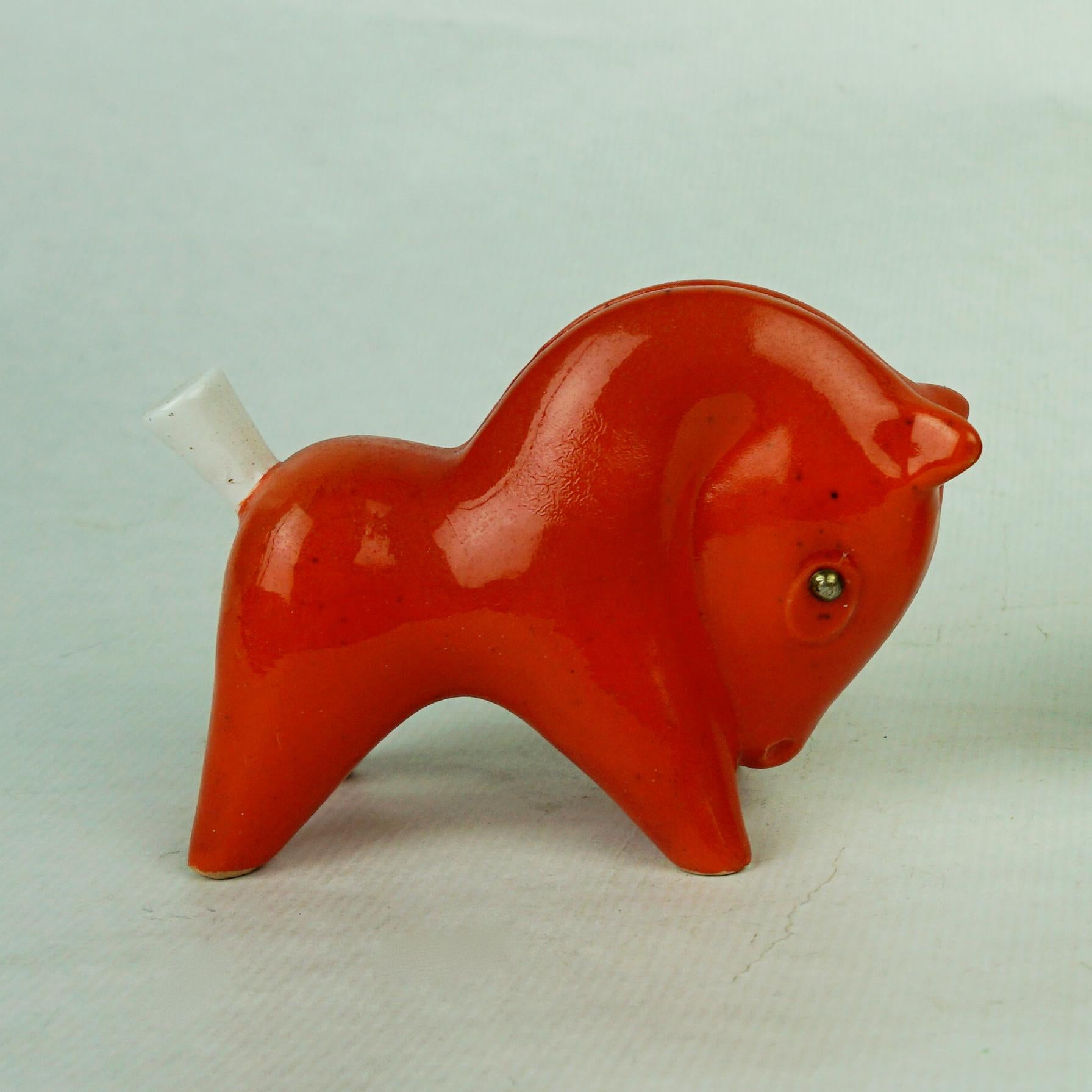 Mid-20th Century Pair of Austrian Midcentury Ceramic Toothpick Horses by Leopold Anzengruber