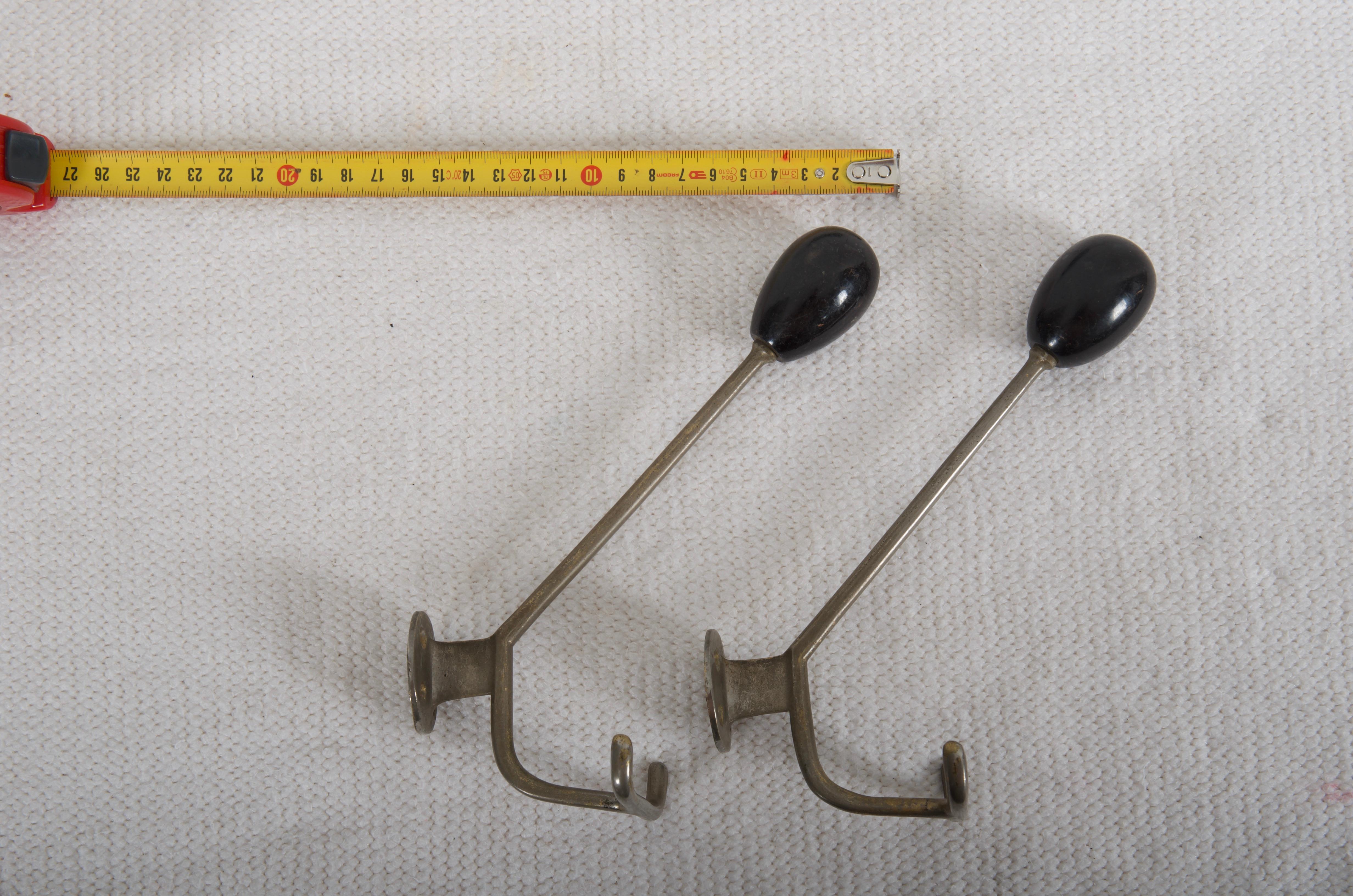 Brass Pair of Austrian Midcentury Wall Hooks by Hagenauer For Sale