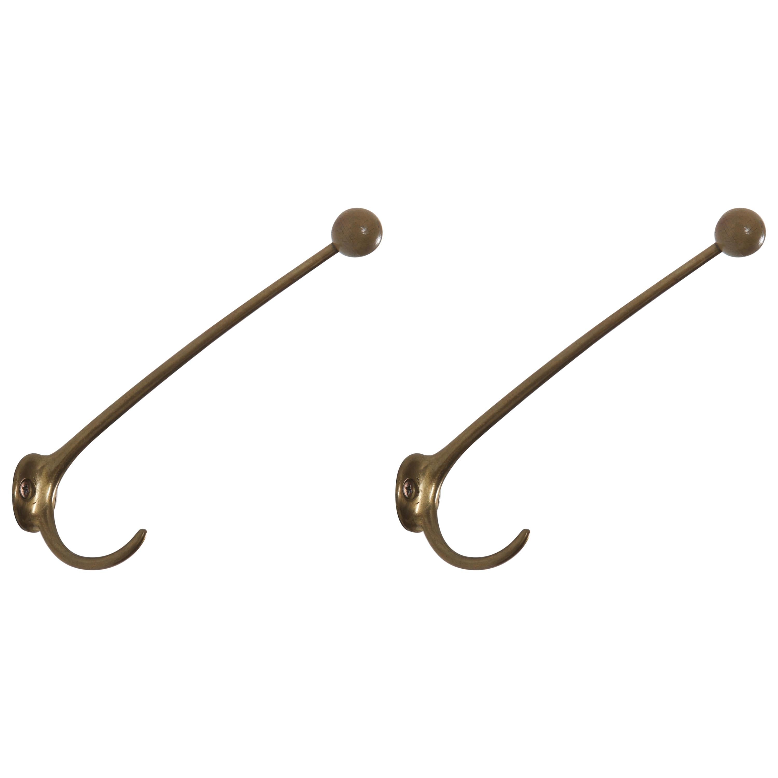 Pair of Austrian Midcentury Wall Hooks by Hagenauer For Sale