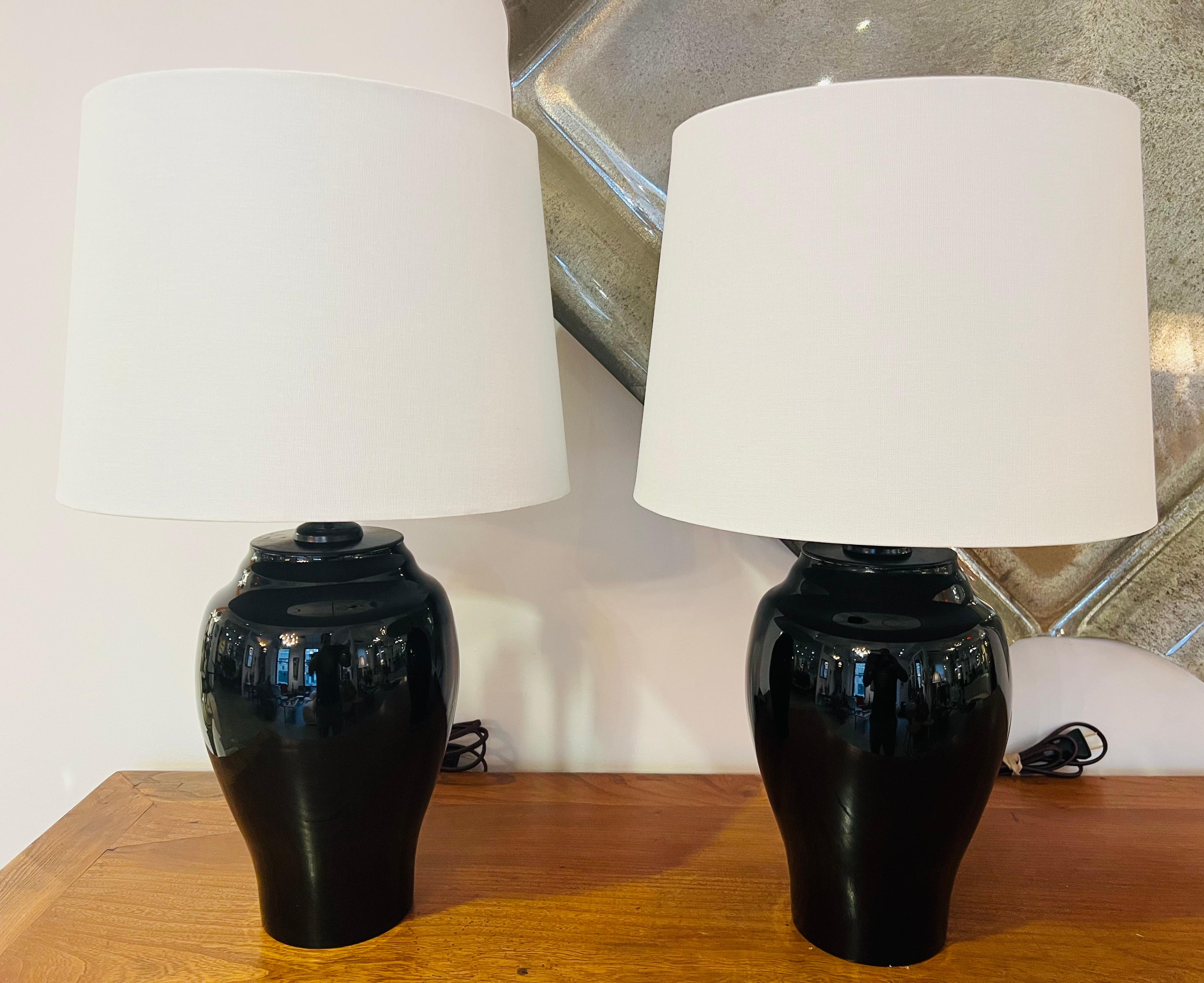 Mid-Century Modern Pair of Austrian Moser Crystal 1970 Table Lamps For Sale