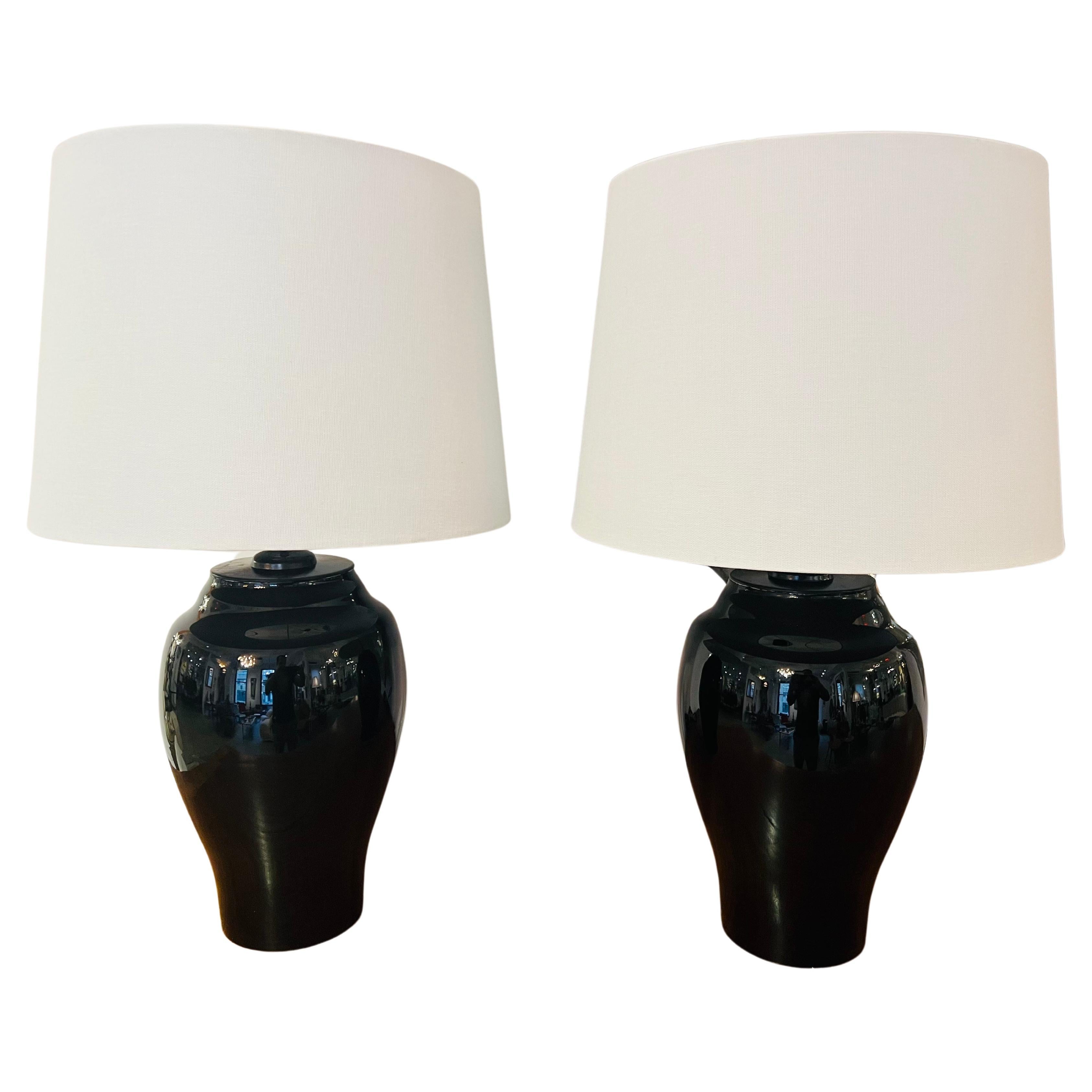 Pair of Austrian Moser Crystal 1970 Table Lamps For Sale