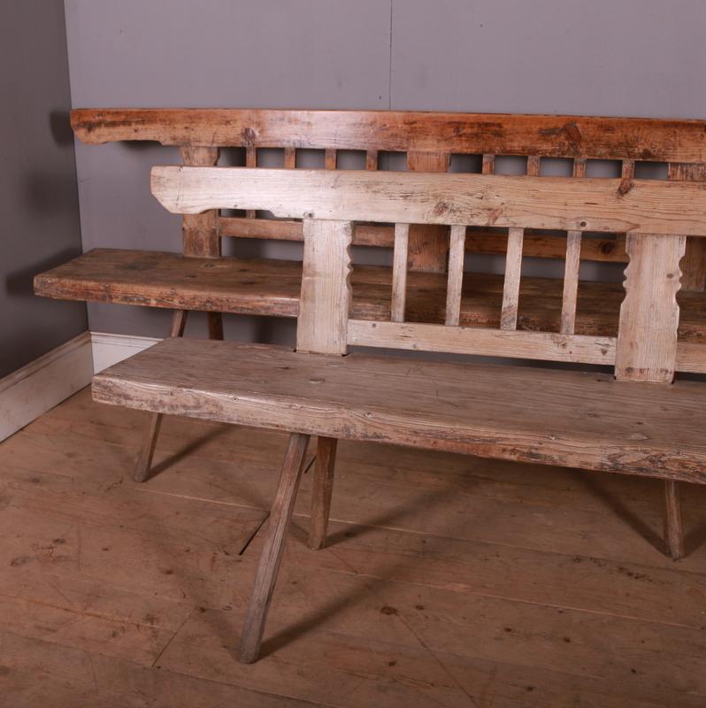 Pair of early 19th C scrubbed pine Austrian benches. 1820.

Seat height is 20