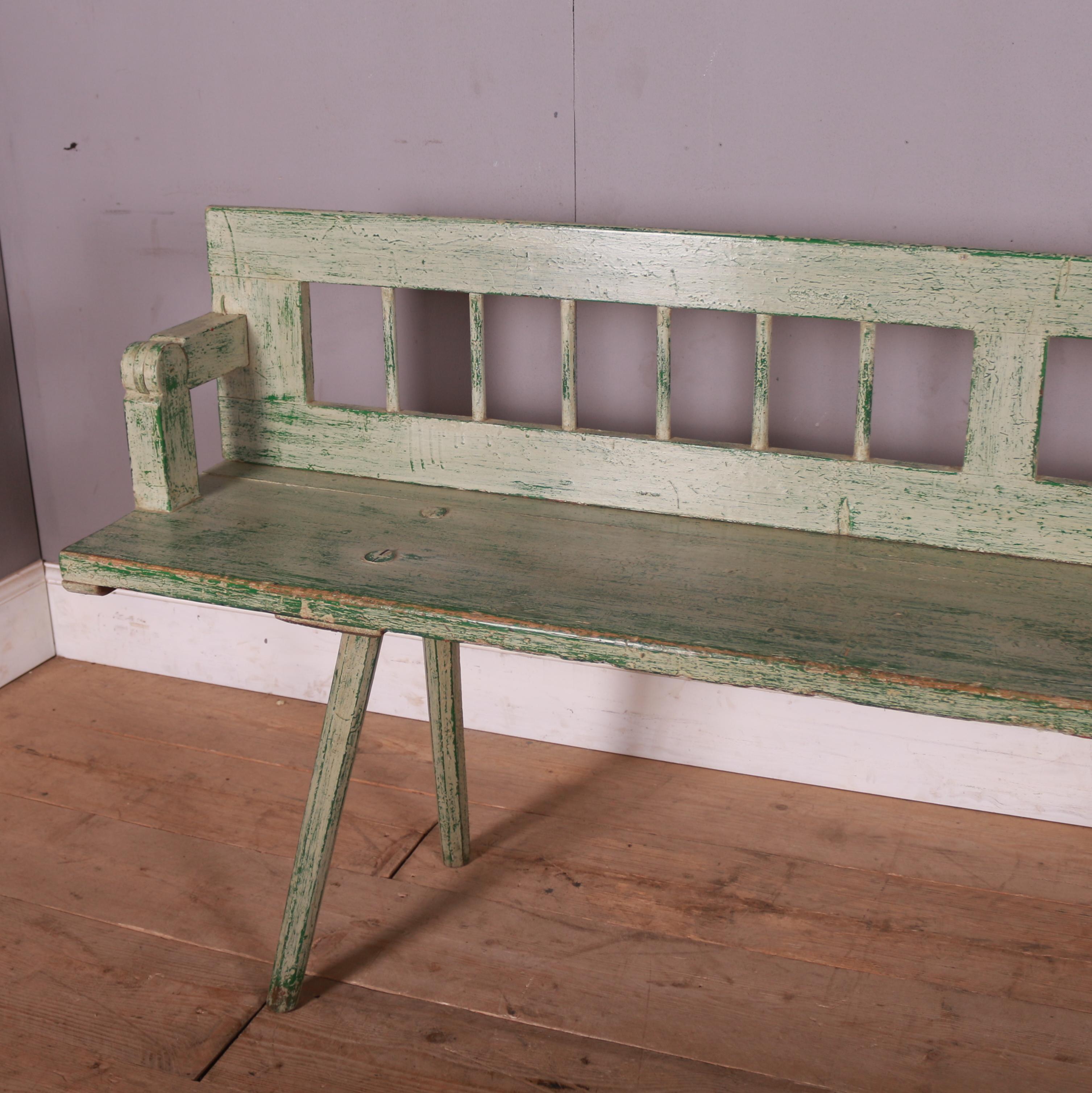 Pair of 19th C Austrian pine benches. 1840.

Measures: seat height is 21