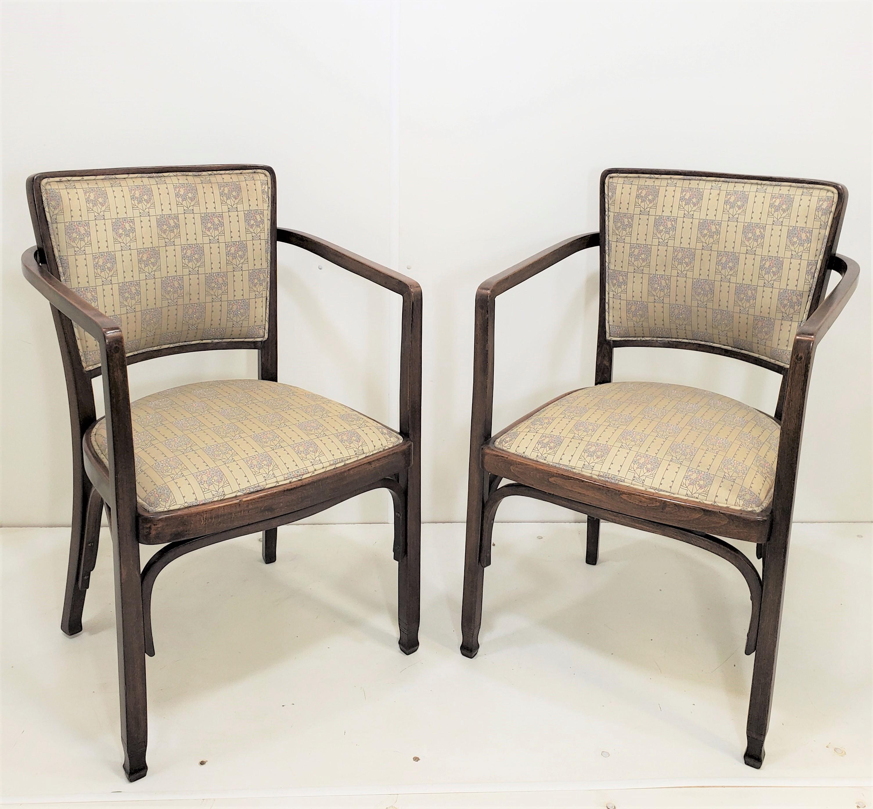 Pair of Austrian Secessionist Side Armchairs by Koloman Moser for J & J Kohn For Sale 7