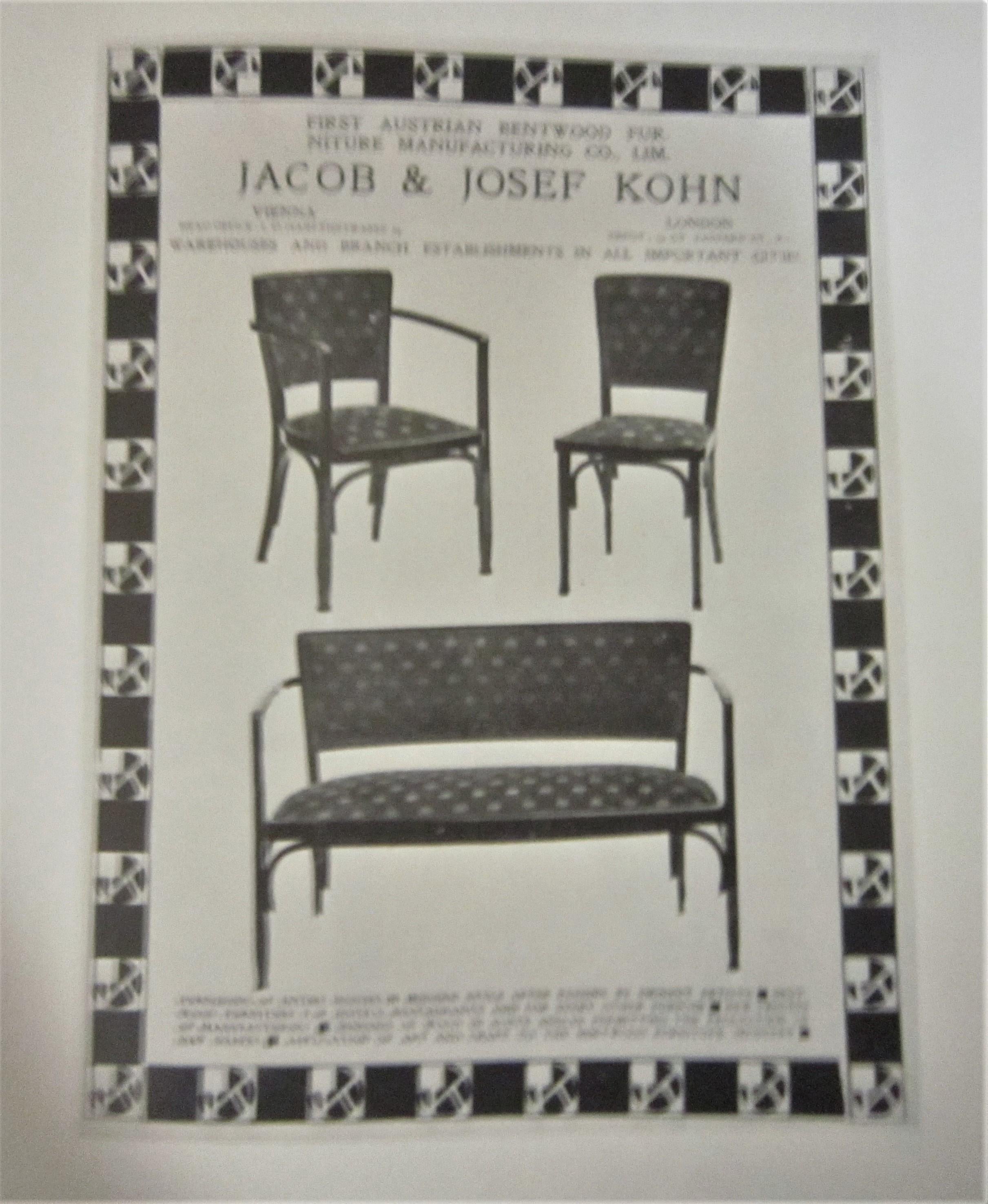 Ein Paar österreichische sezessionistische Beistellstühle aus Österreich von Koloman Moser für J & J Kohn im Angebot 12