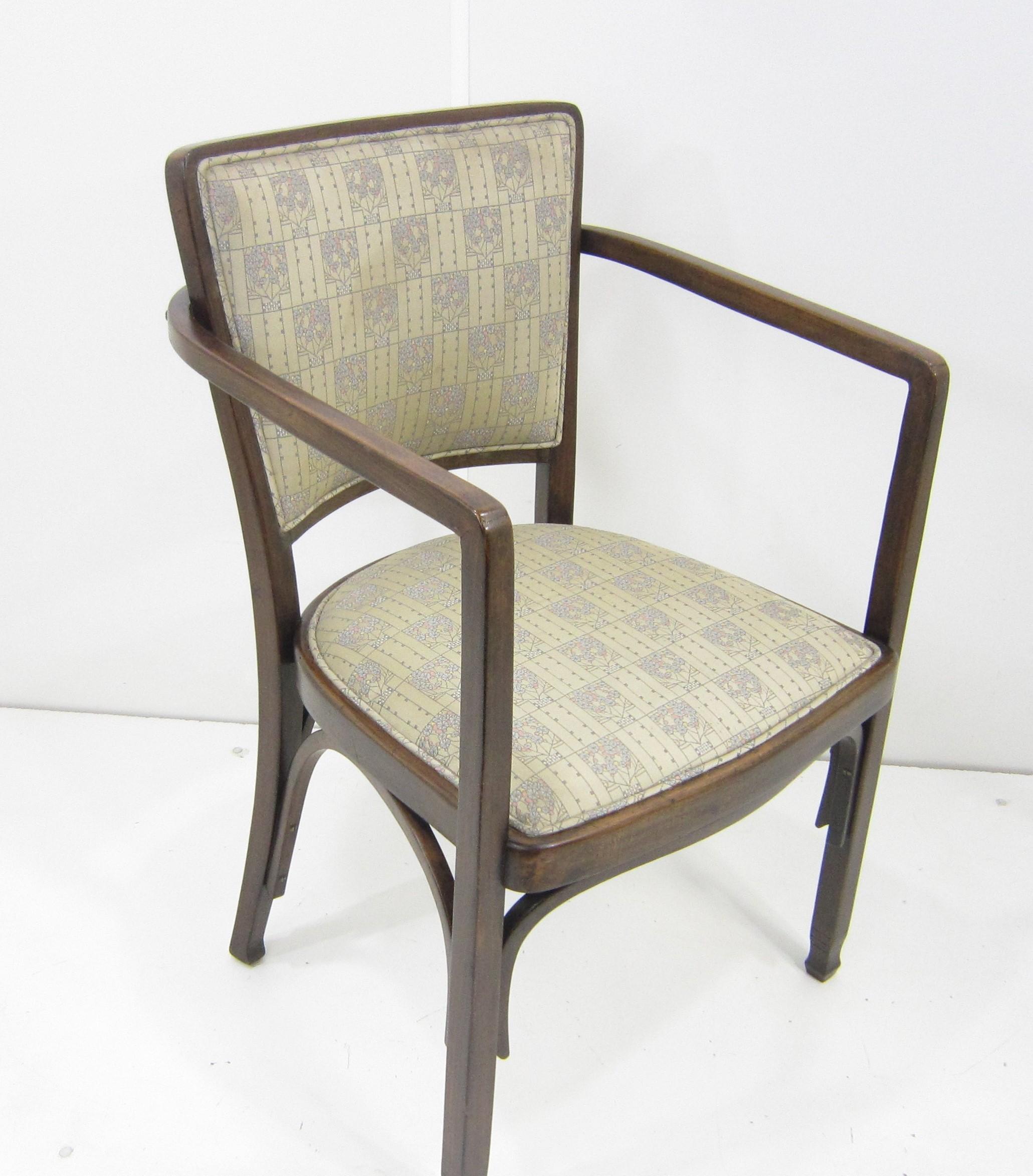 Vienna Secession Pair of Austrian Secessionist Side Armchairs by Koloman Moser for J & J Kohn For Sale