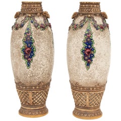 Pair of Austrian Secessionist Vases by Ernst Wahliss for Alexandra Porcelain