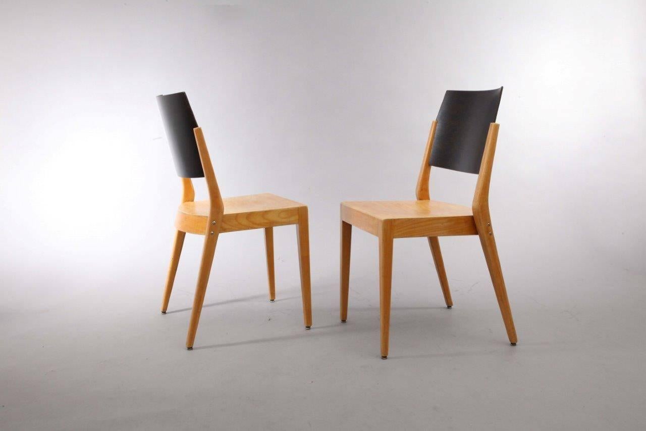 Pair of Austrian Stacking Chairs by Karl Schwanzer, 1950s (Österreichisch)