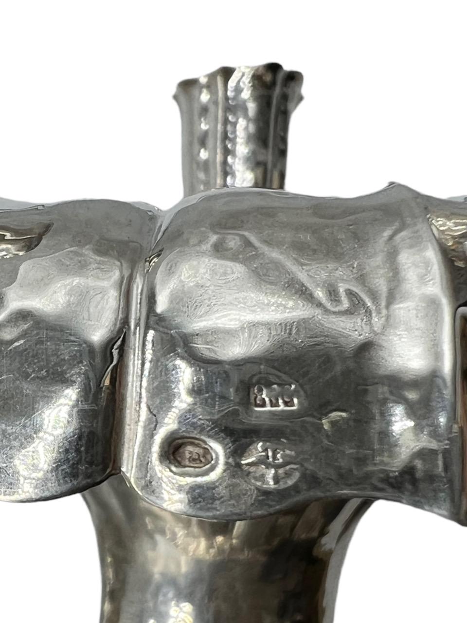 Frank Brüder Circa 1925, Pair of Austrian Sterling Silver Five-Light Candelabra 11