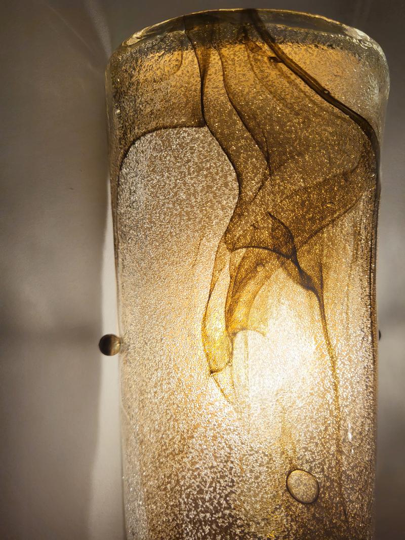 Mid-20th Century Pair of Austrian Vintage Sculptural Murano Glass Wall Light Sconce 60s