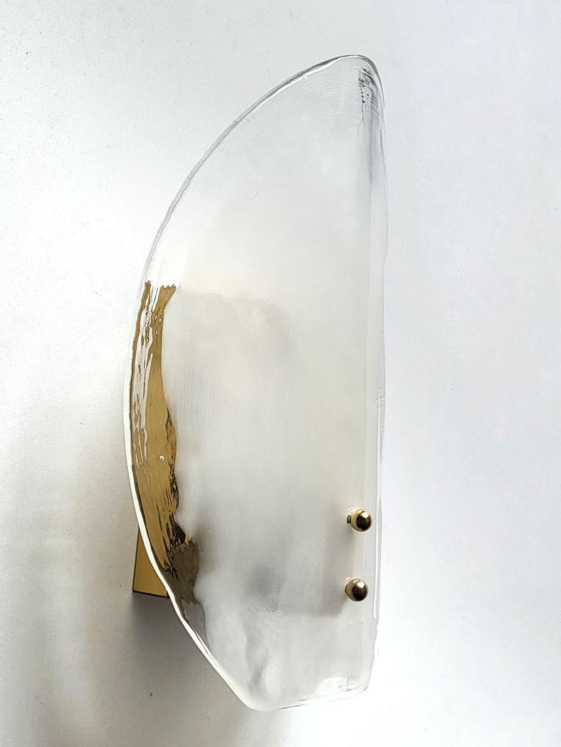 Mid-20th Century Pair of Austrian Vintage Sculptural Murano Glass Wall Light Sconce by Kalmar 60s