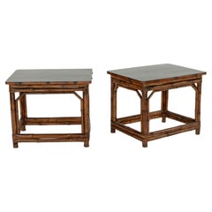 Pair of Authentic Bamboo Side Tables