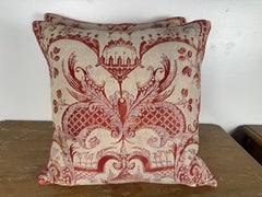 Pair of Authentic Fortuny Mezzaro / Mezziano Textile Pillows