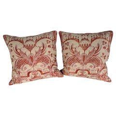 Pair of Authentic Fortuny Mezzaro / Mezziano Textile Pillows Pair of Authentic Fortuny Mezzaro / Mezziano Textile Pillows