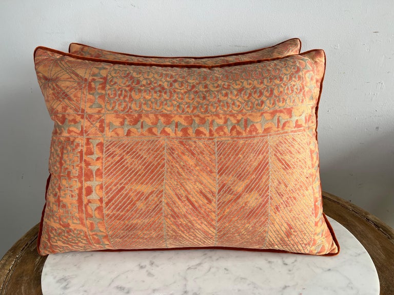Pair of Authentic Fortuny Textile Pillows For Sale at 1stDibs