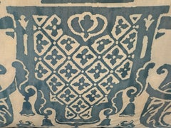 Paire d'authentiques oreillers en textile vénitien de Fortuny avec dos en lin belge