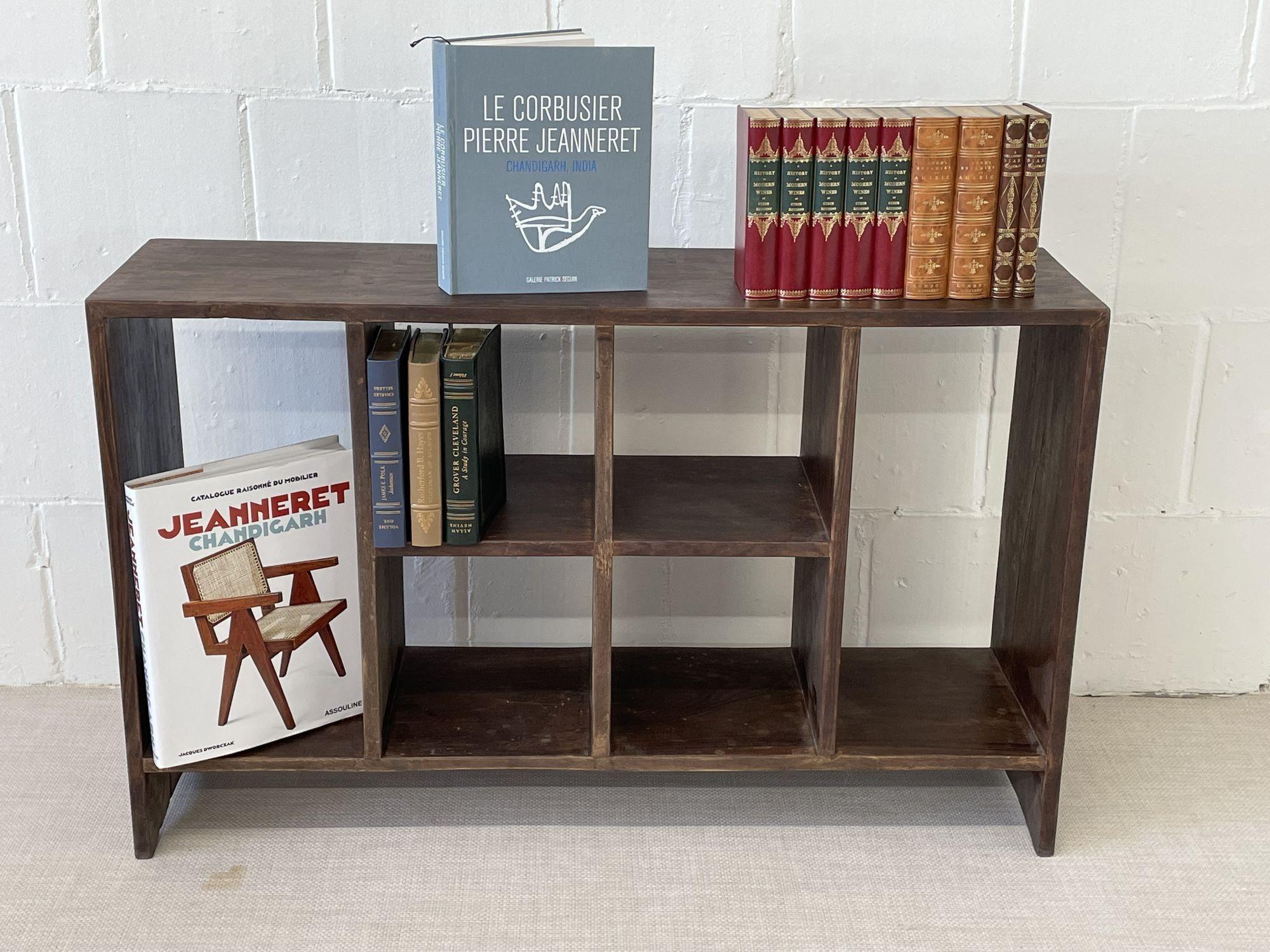 Two Pierre Jeanneret bookcases, shelving unit, file rack, Model PJ-R-27-A
 
Provenance: Punjab University Chemistry Lab
 
France, India, c. 1960s
Solid Teak
 
Each with markings indicating provenance - These are authentic and directly from