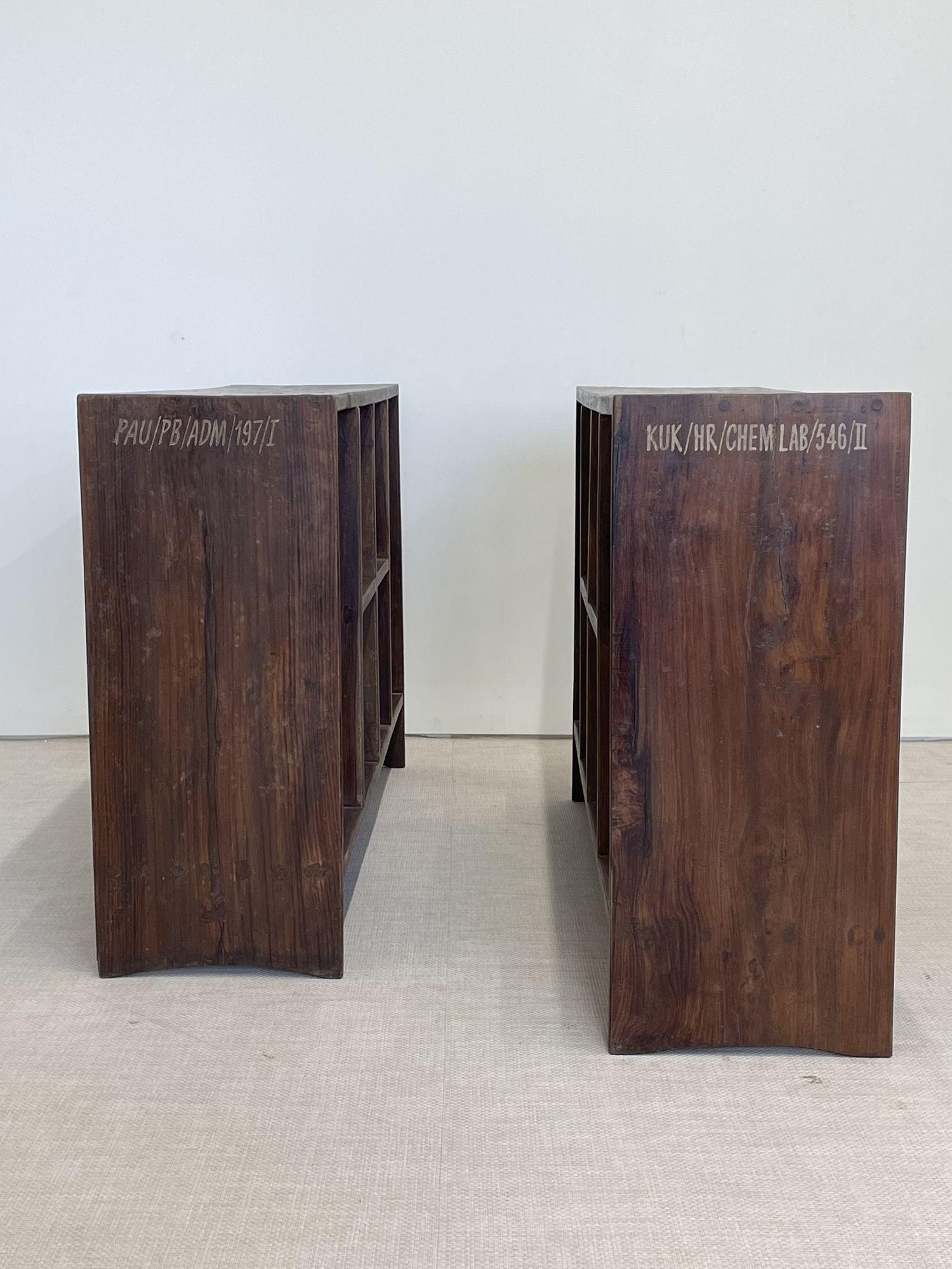 Teak Pair of Authentic Pierre Jeanneret Bookcases / Shelving Unit, Mid-Century Modern
