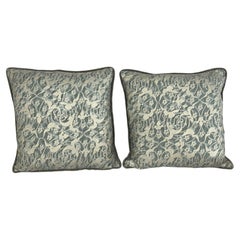 Pair Of Authentic Venetian Oneiroi Patterned Fortuny Pillows