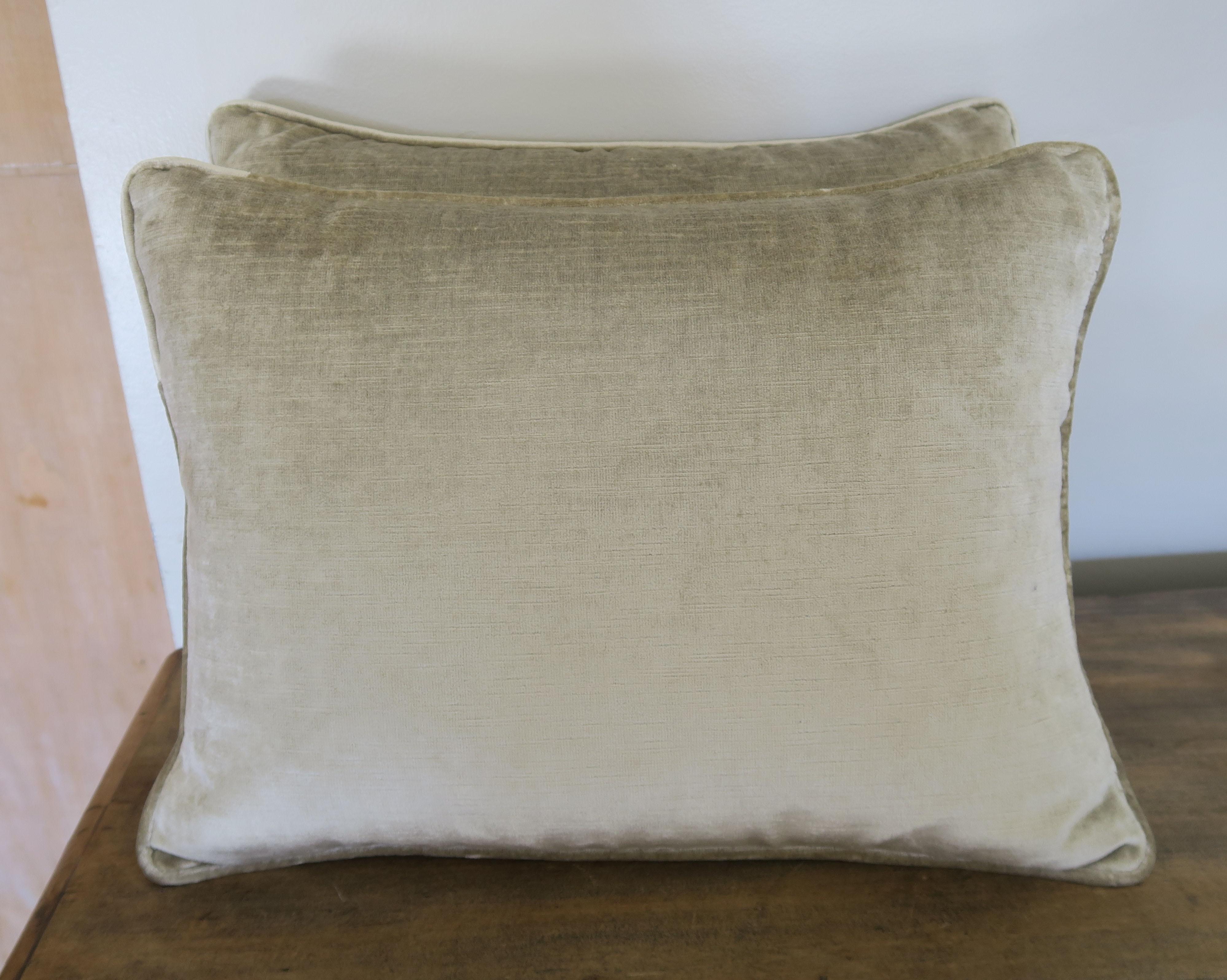 20th Century Pair of Authentic Vintage Fortuny Textile Pillows