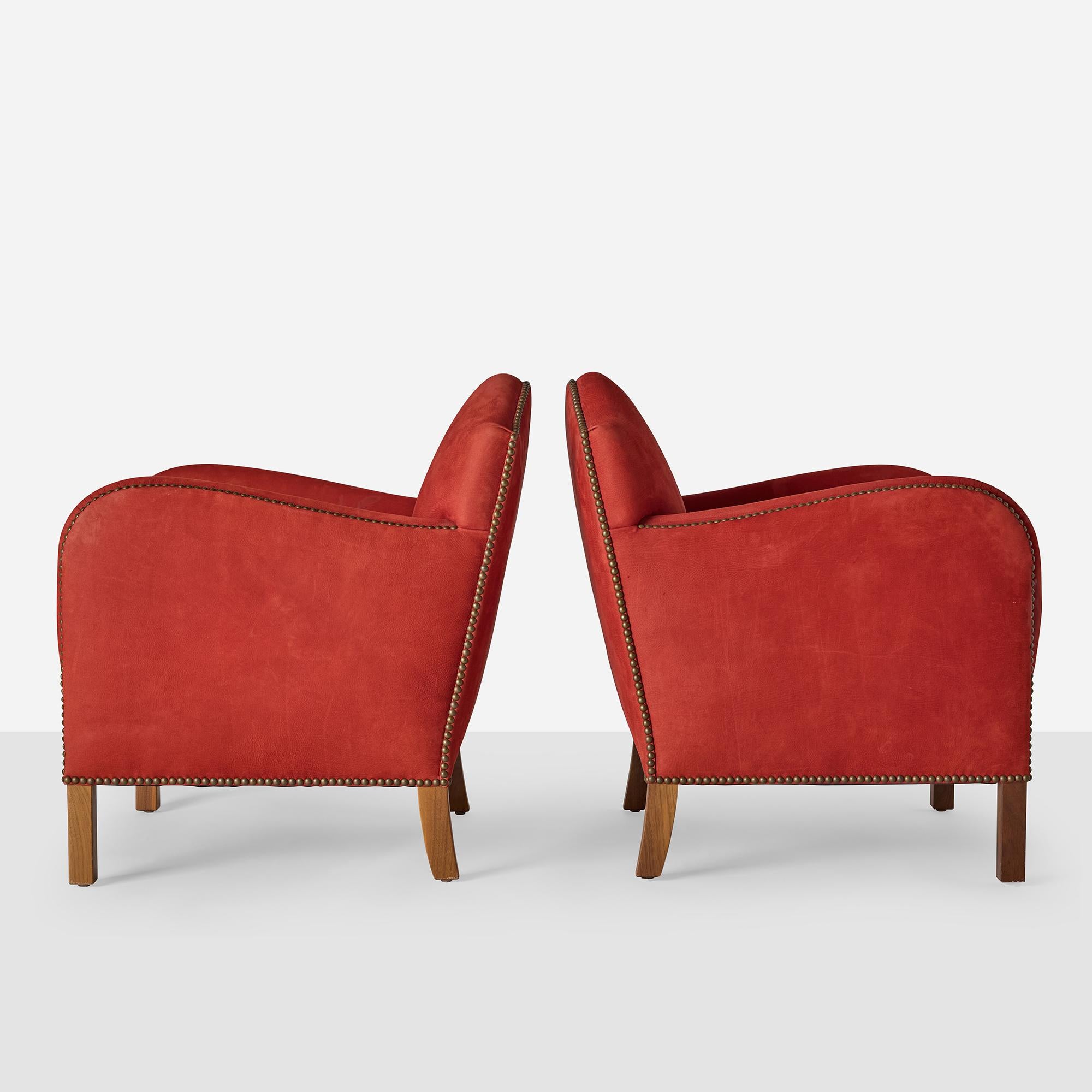 Moderne Paire de fauteuils club Ava dans le style de Frits Henningsen en vente