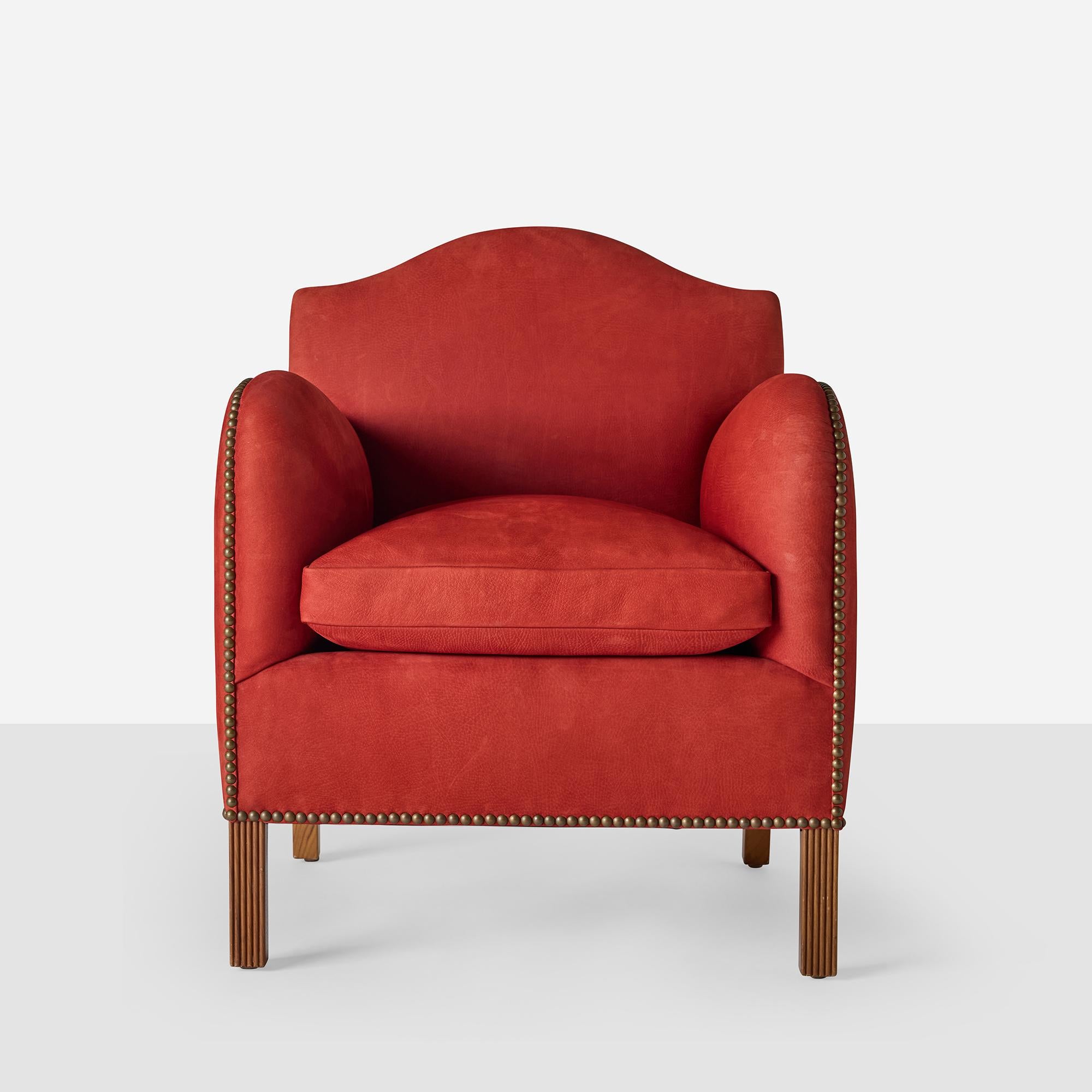Paire de fauteuils club Ava dans le style de Frits Henningsen Bon état - En vente à San Francisco, CA