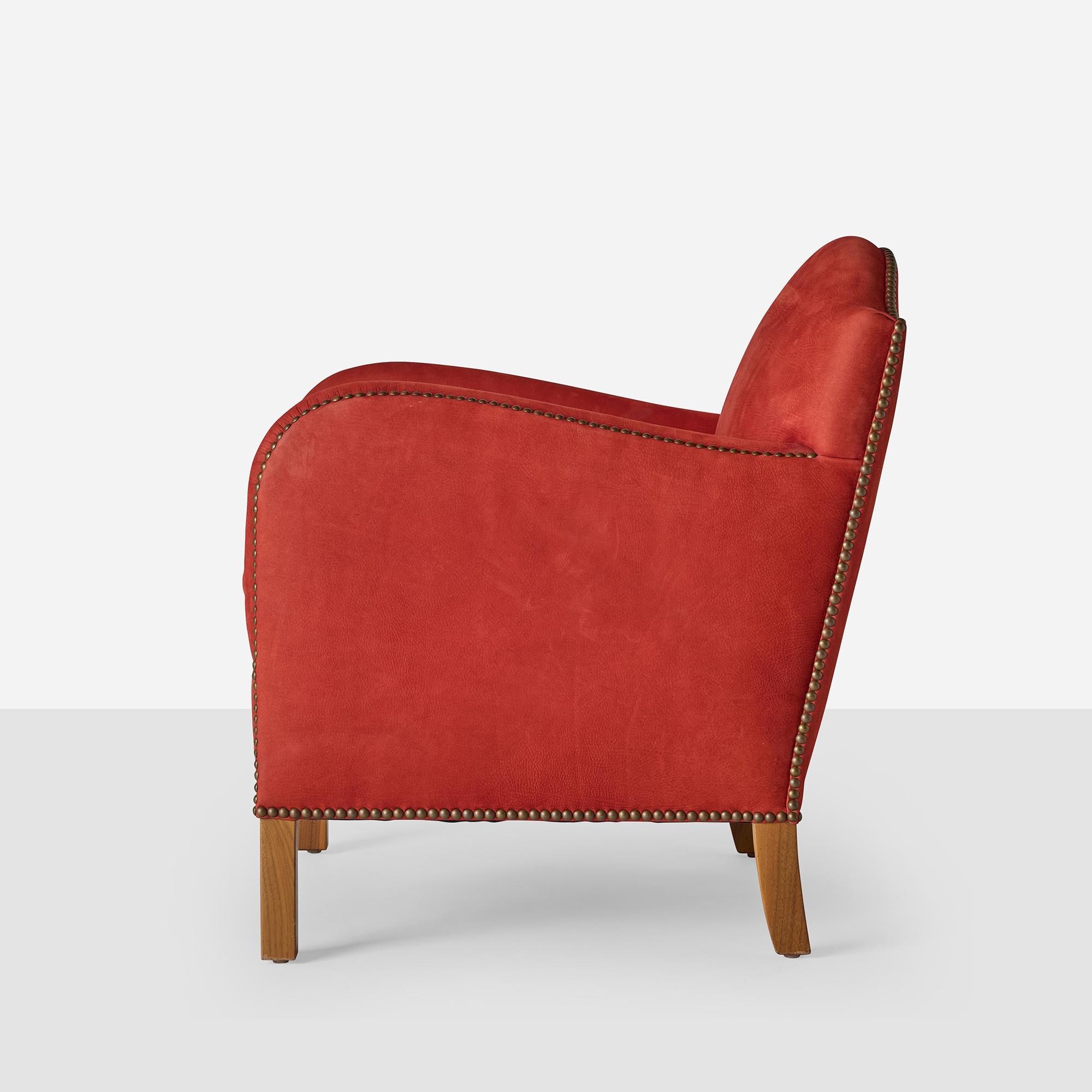XXIe siècle et contemporain Paire de fauteuils club Ava dans le style de Frits Henningsen en vente